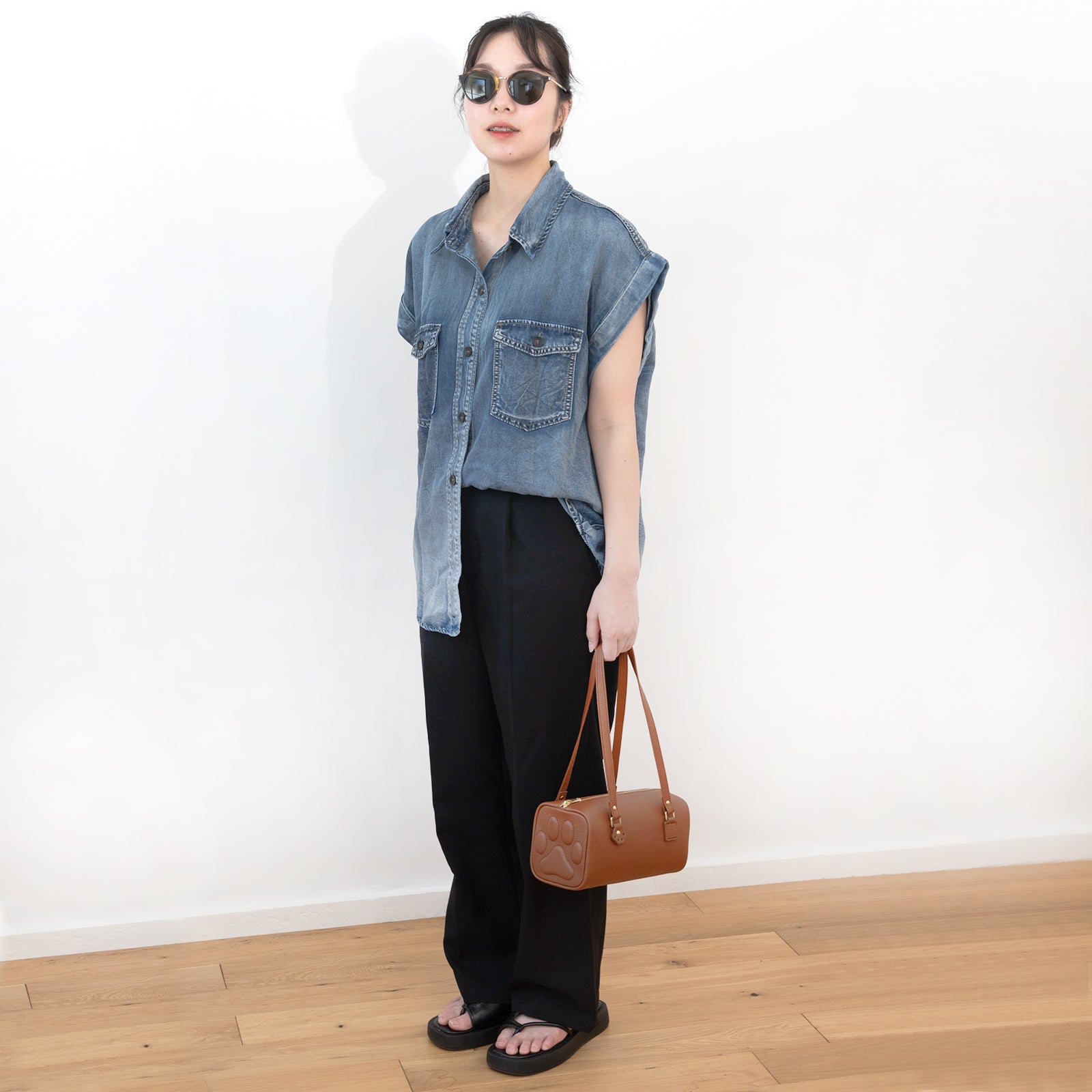Mini Boston Bag - PAW Cuir Mash / Camel