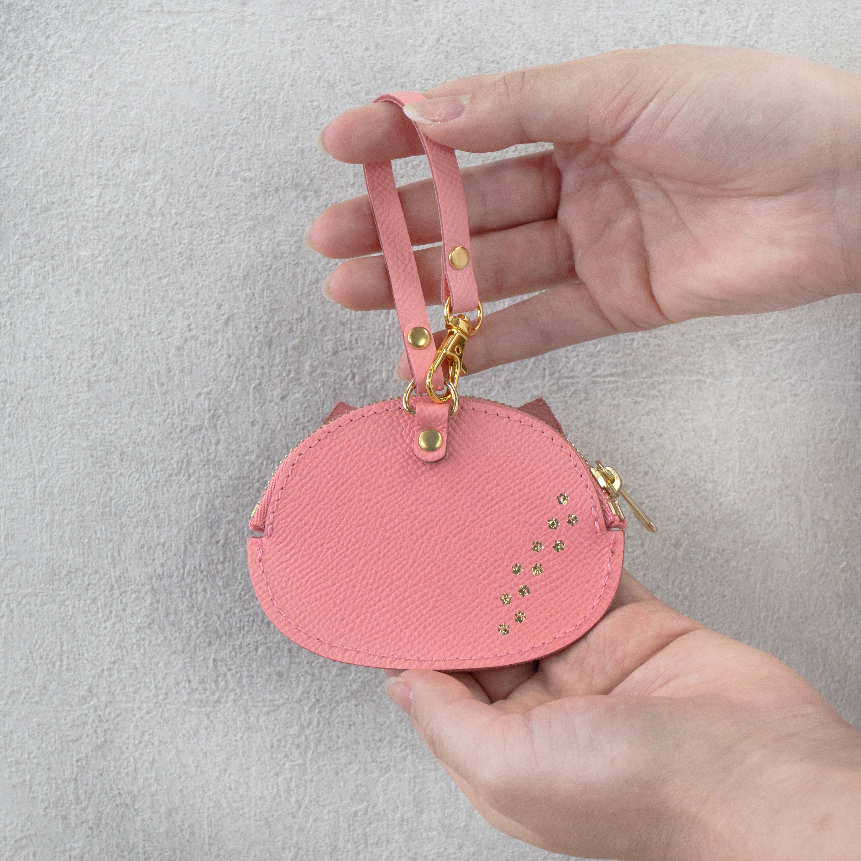 Nyan Face Coin Purse, Veau Epsom / Rose Confetti