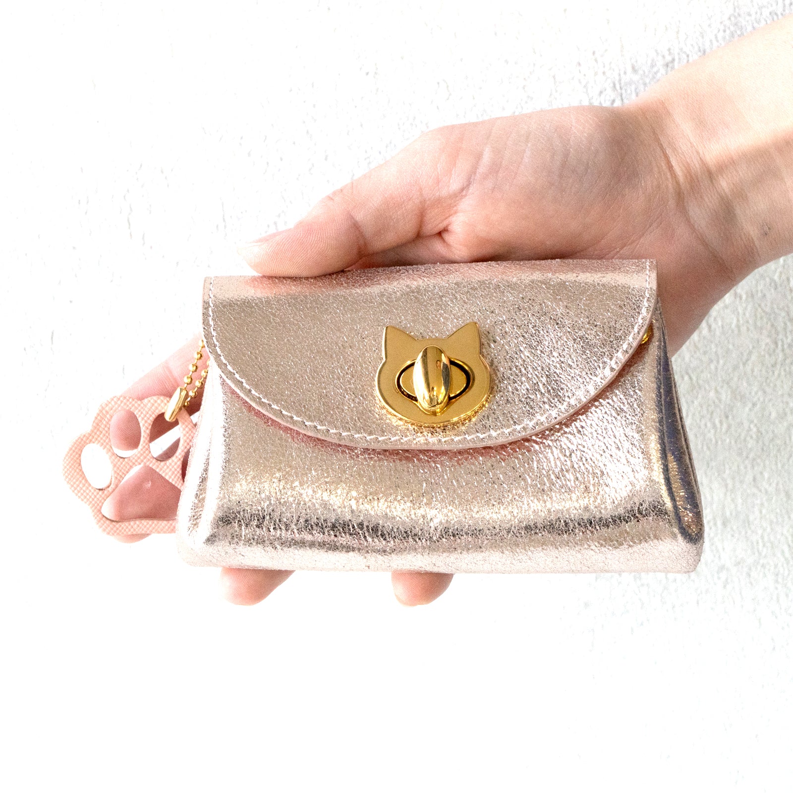 Sparkling Shell Pouch CAT / Rose Gold