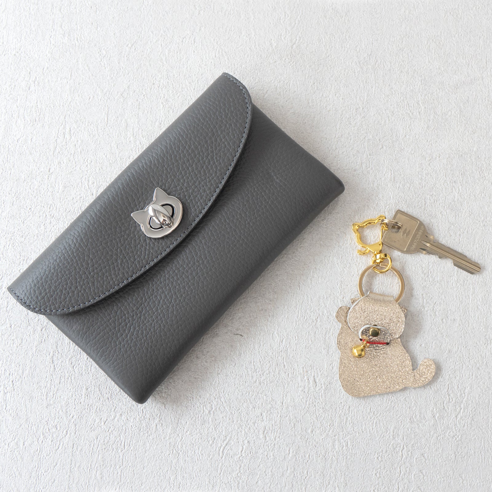 Flap Wallet Furnya Long Cuir Mache / Graphite