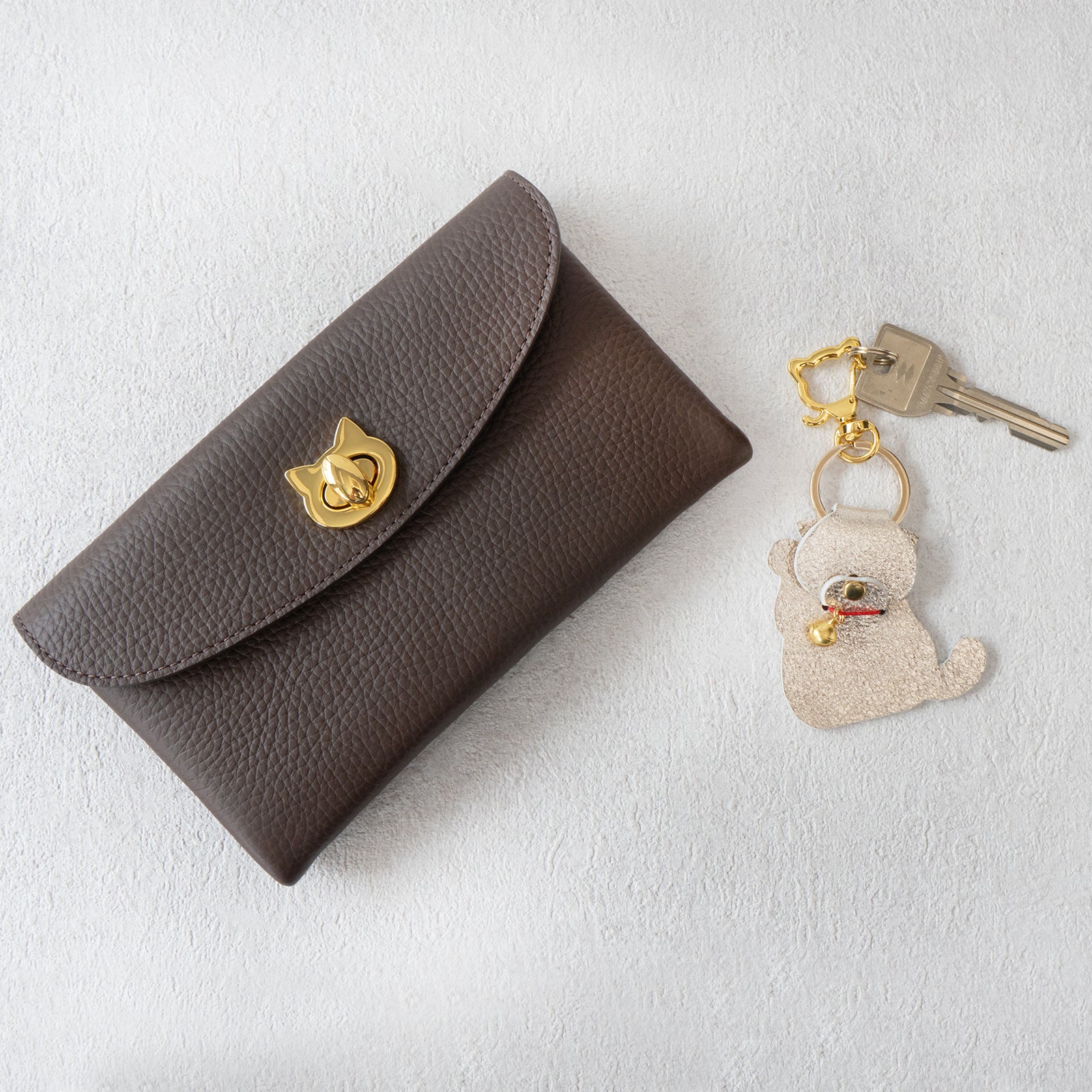 Flap Wallet Furnya Long Cuir Mache / Chocolate