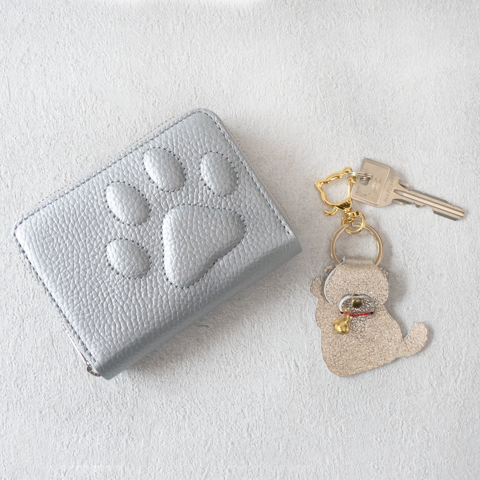 PAW Zippered Mid-Wallet Cuir Mash / Silver