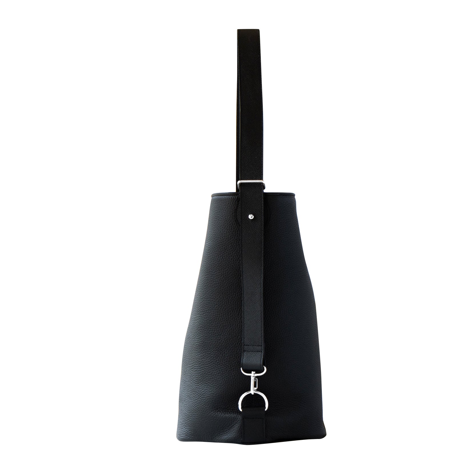 PAW Cuir Mache 3-Way Bag in Black with Silver Hardware