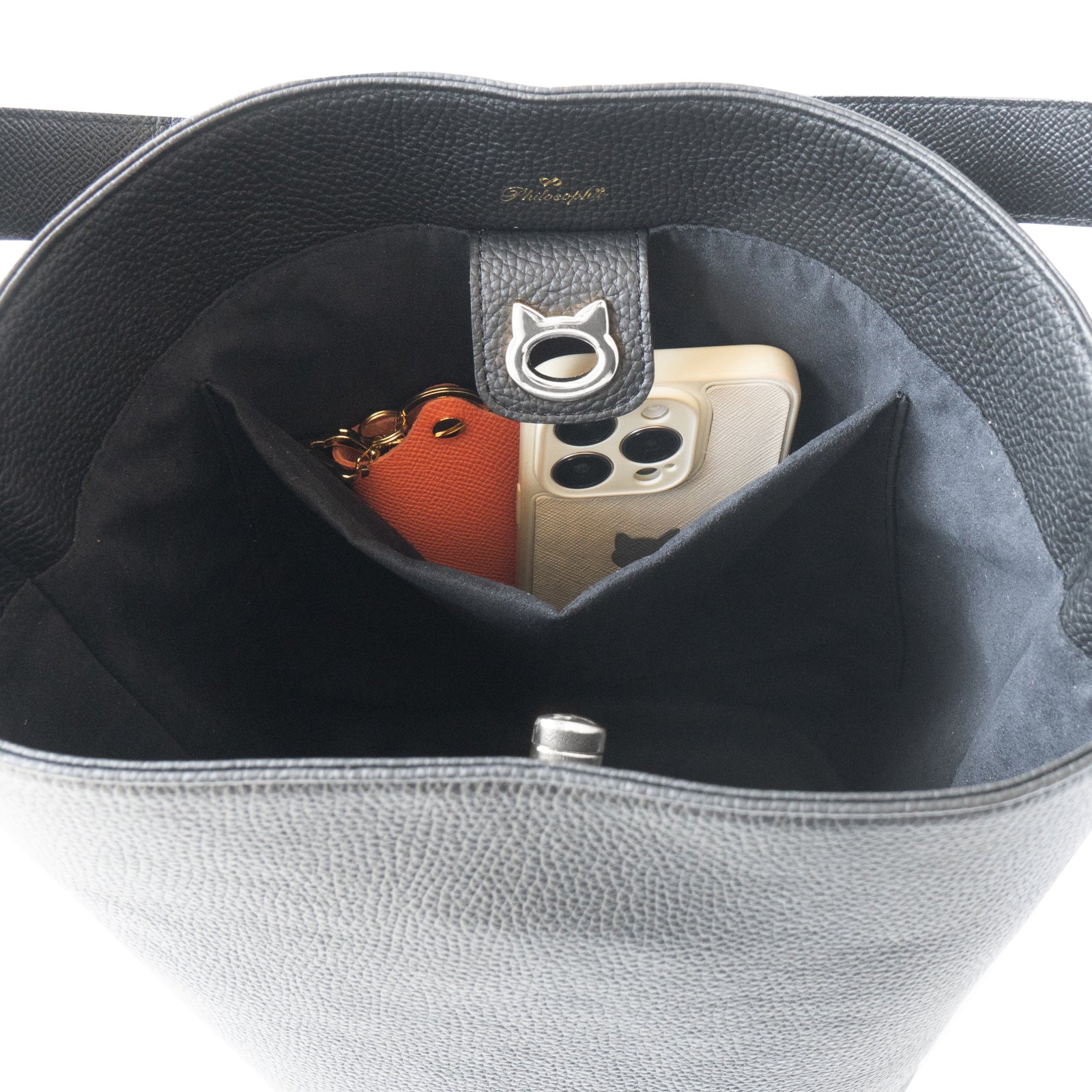 PAW Cuir Mache 3-Way Bag in Black with Silver Hardware