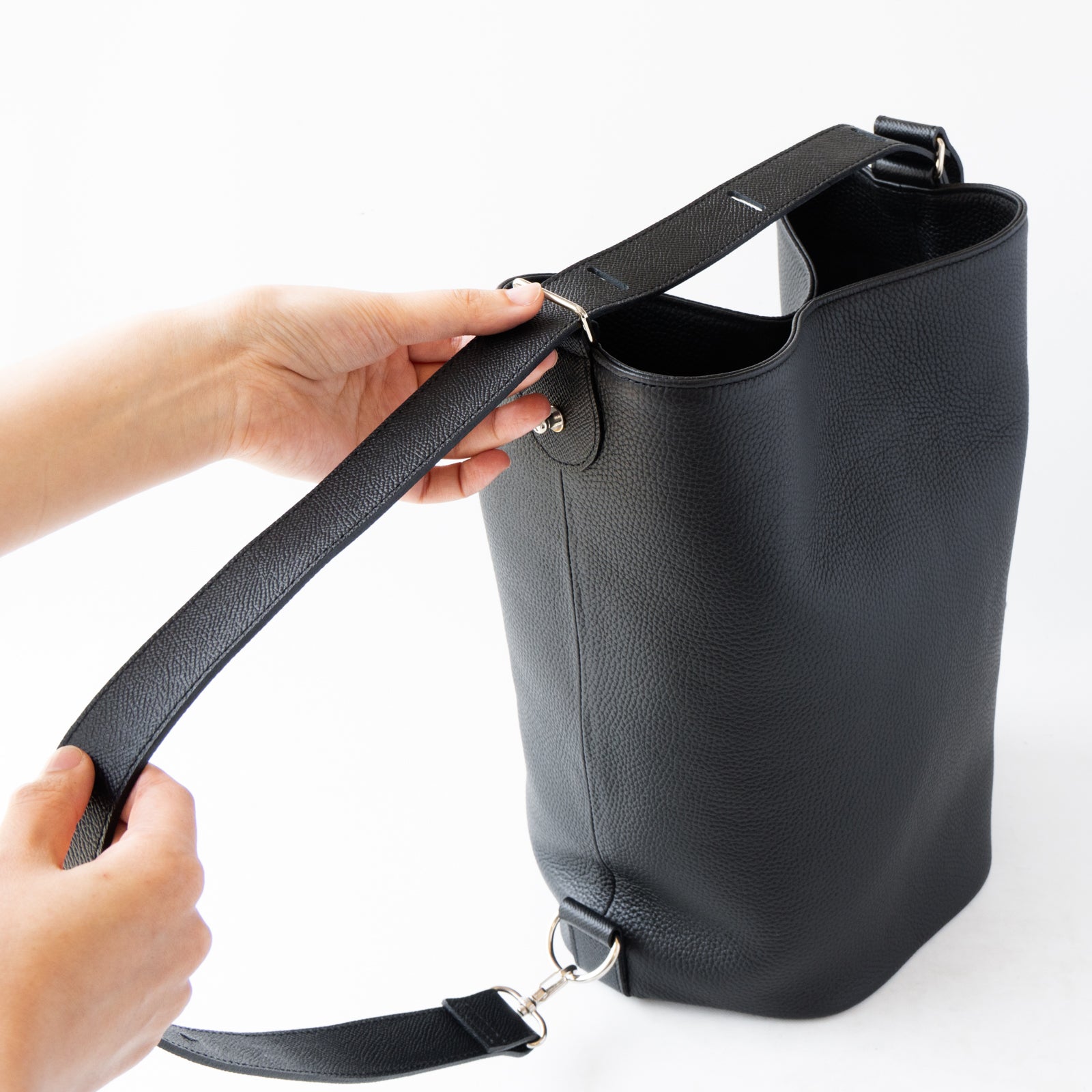 PAW Cuir Mache 3-Way Bag in Black with Silver Hardware