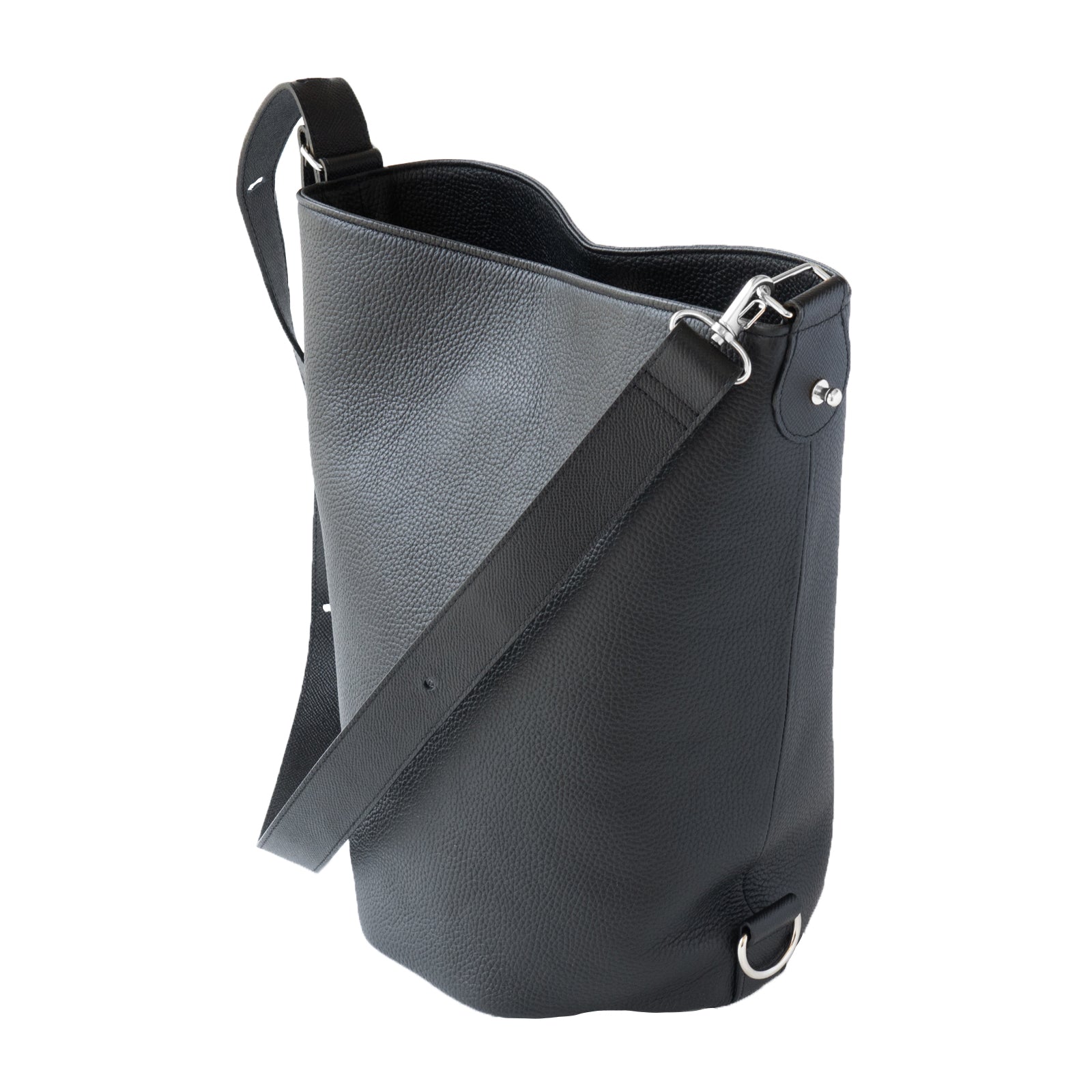 PAW Cuir Mache 3-Way Bag in Black with Silver Hardware