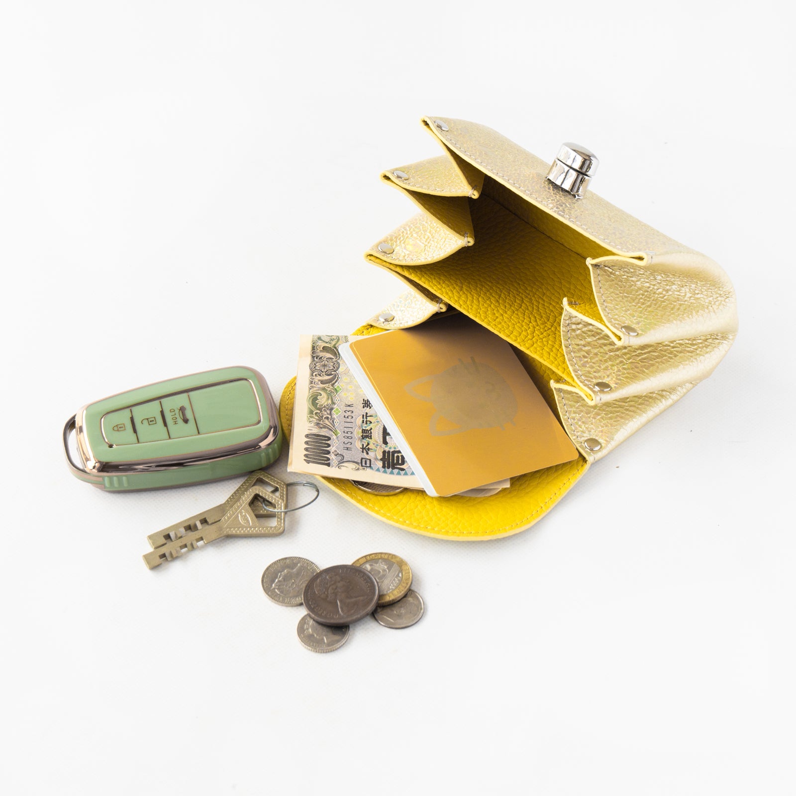 Shell pouch CAT Prism leather / Aurora yellow