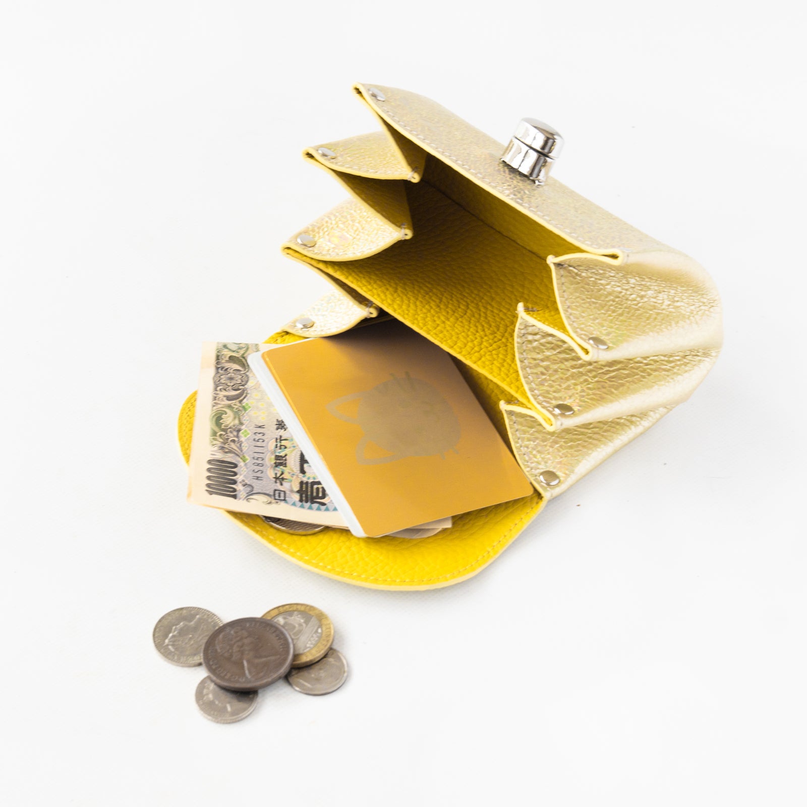 Shell pouch CAT Prism leather / Aurora yellow