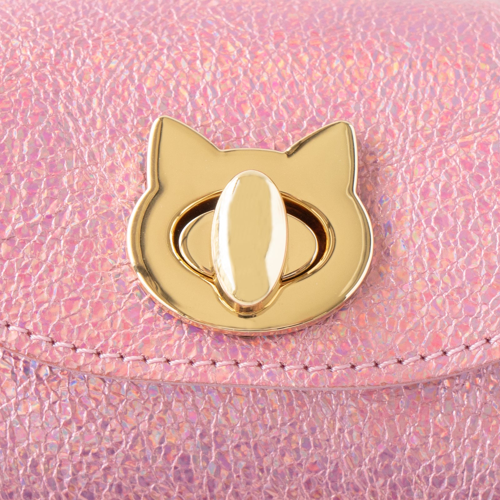 Shell pouch CAT Prism leather / Aurora Rose