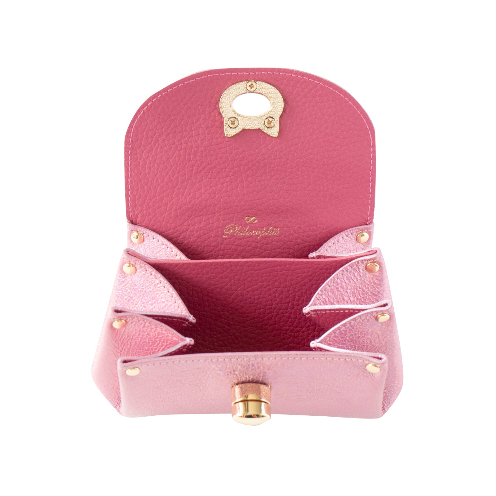 Shell pouch CAT Prism leather / Aurora Rose