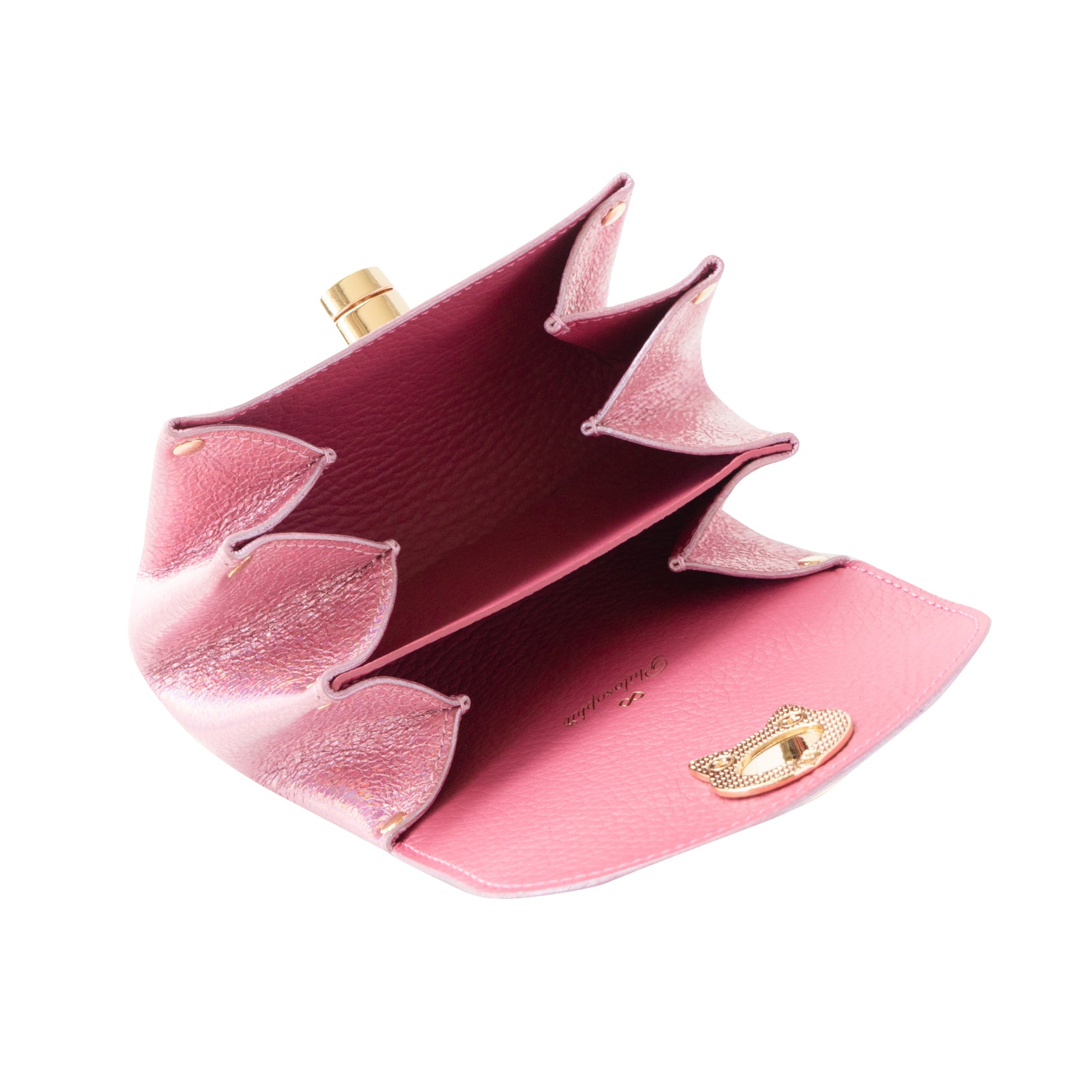 Shell pouch CAT Prism leather / Aurora Rose