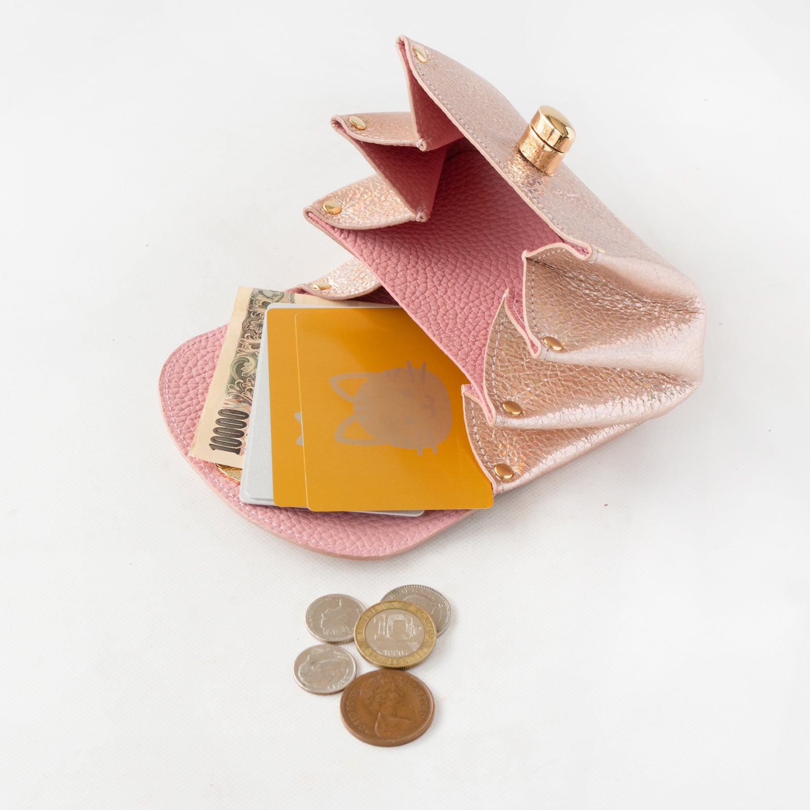 Shell pouch CAT Prism leather / Aurora pink