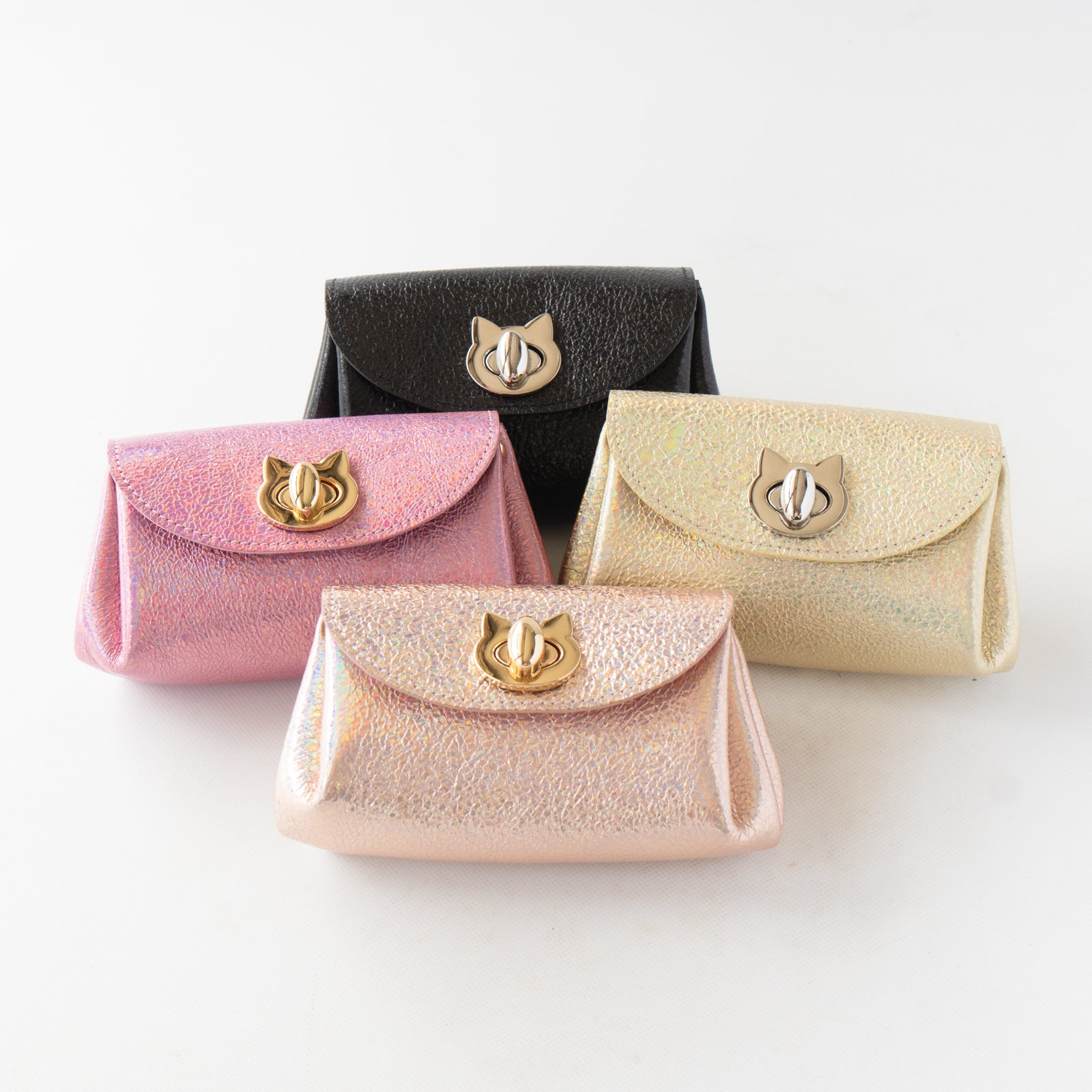 Shell pouch CAT Prism leather / Aurora pink