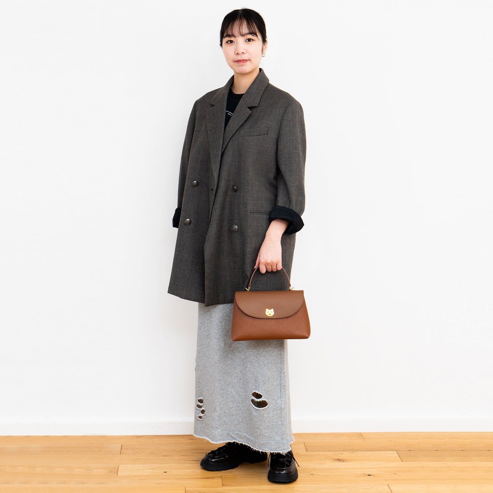【受注販売:7/24(金)22:00~26(日)】【初回10%OFF】フラップコンビハンドバッグ / キャメル