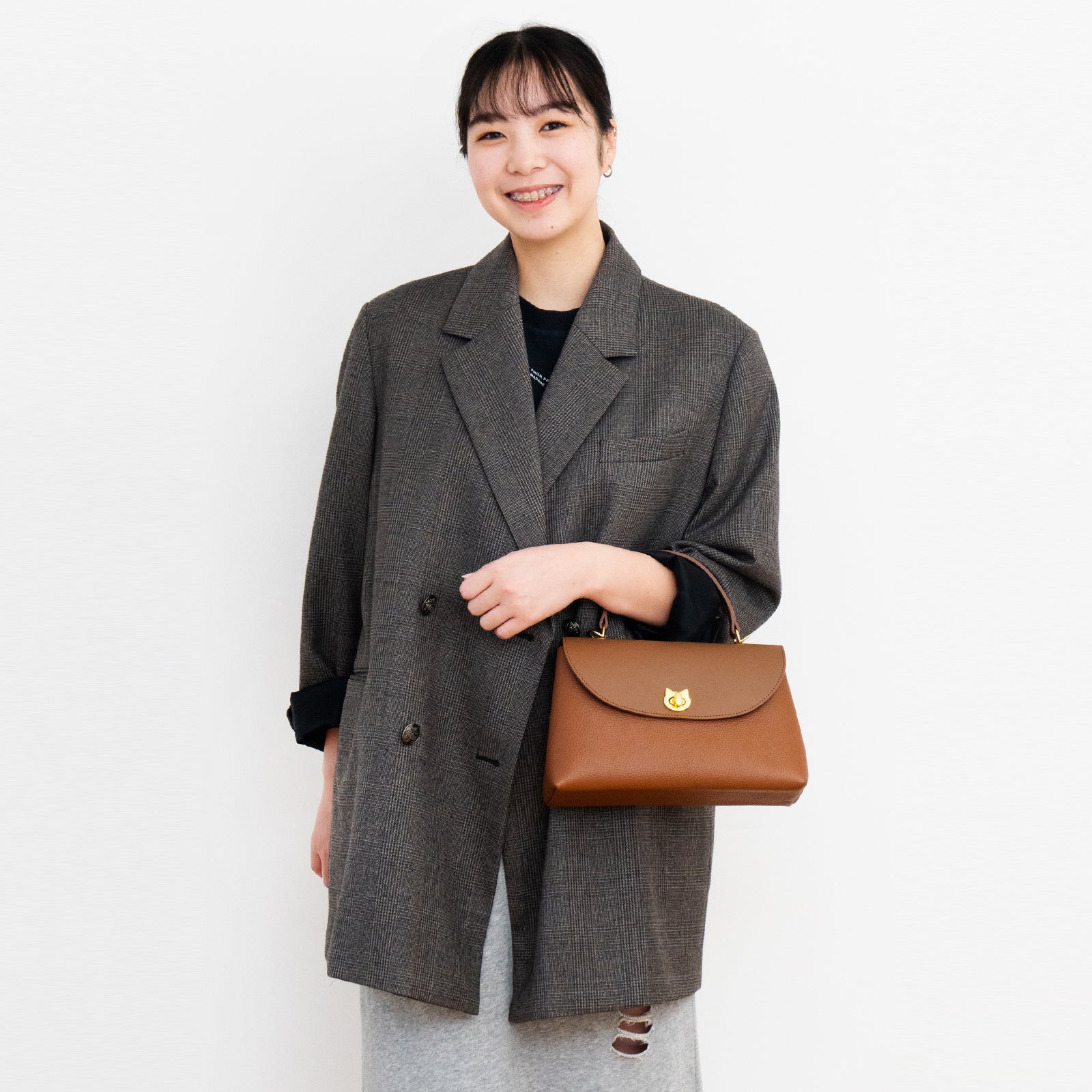 【受注販売:7/24(金)22:00~26(日)】【初回10%OFF】フラップコンビハンドバッグ / キャメル