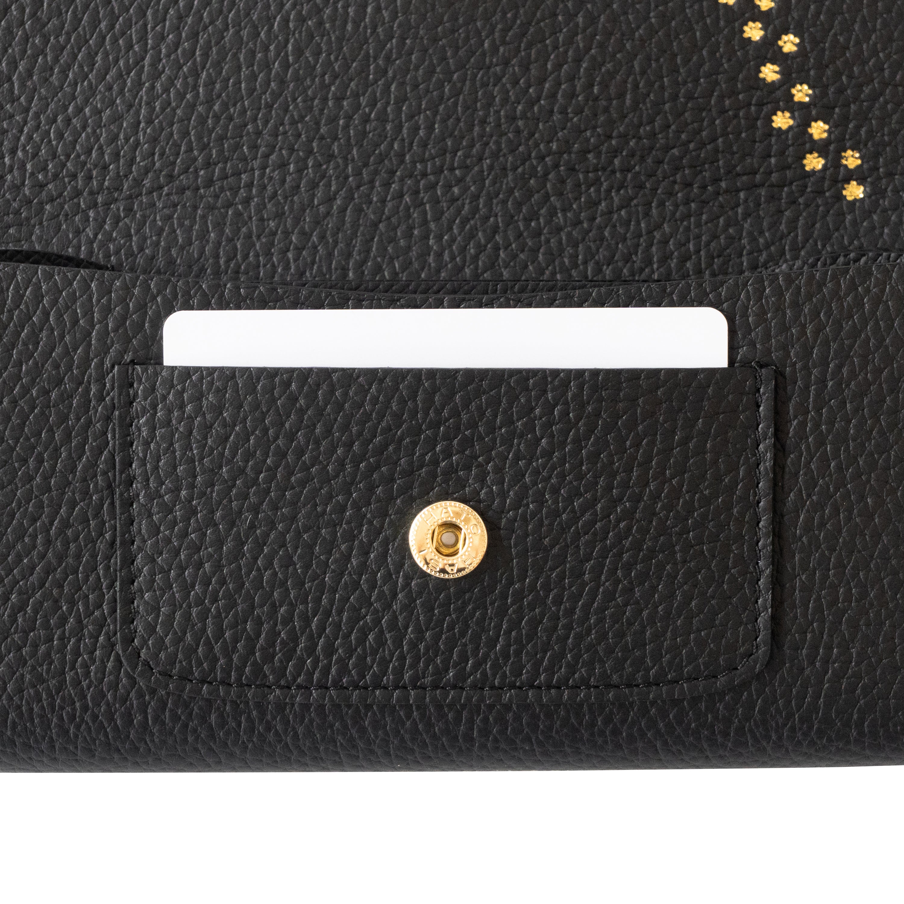 【受注販売:7/24(金)22:00~26(日)】【初回10%OFF】小さなレザーフラップ長財布・ミャウヴェル / ブラック
