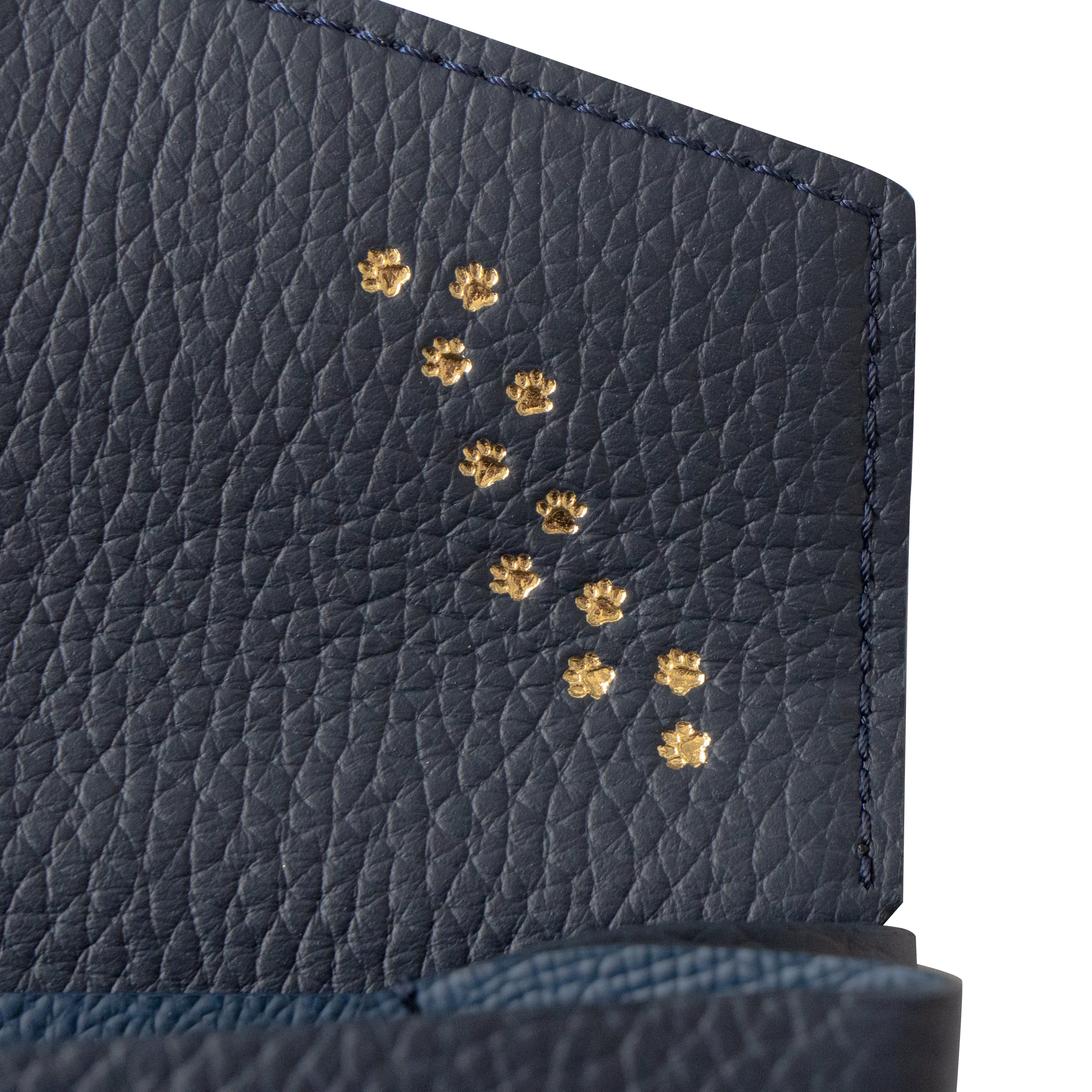 【受注販売:7/24(金)22:00~26(日)】【初回10%OFF】小さなレザーフラップ長財布・ミャウヴェル / ブルーニュイ