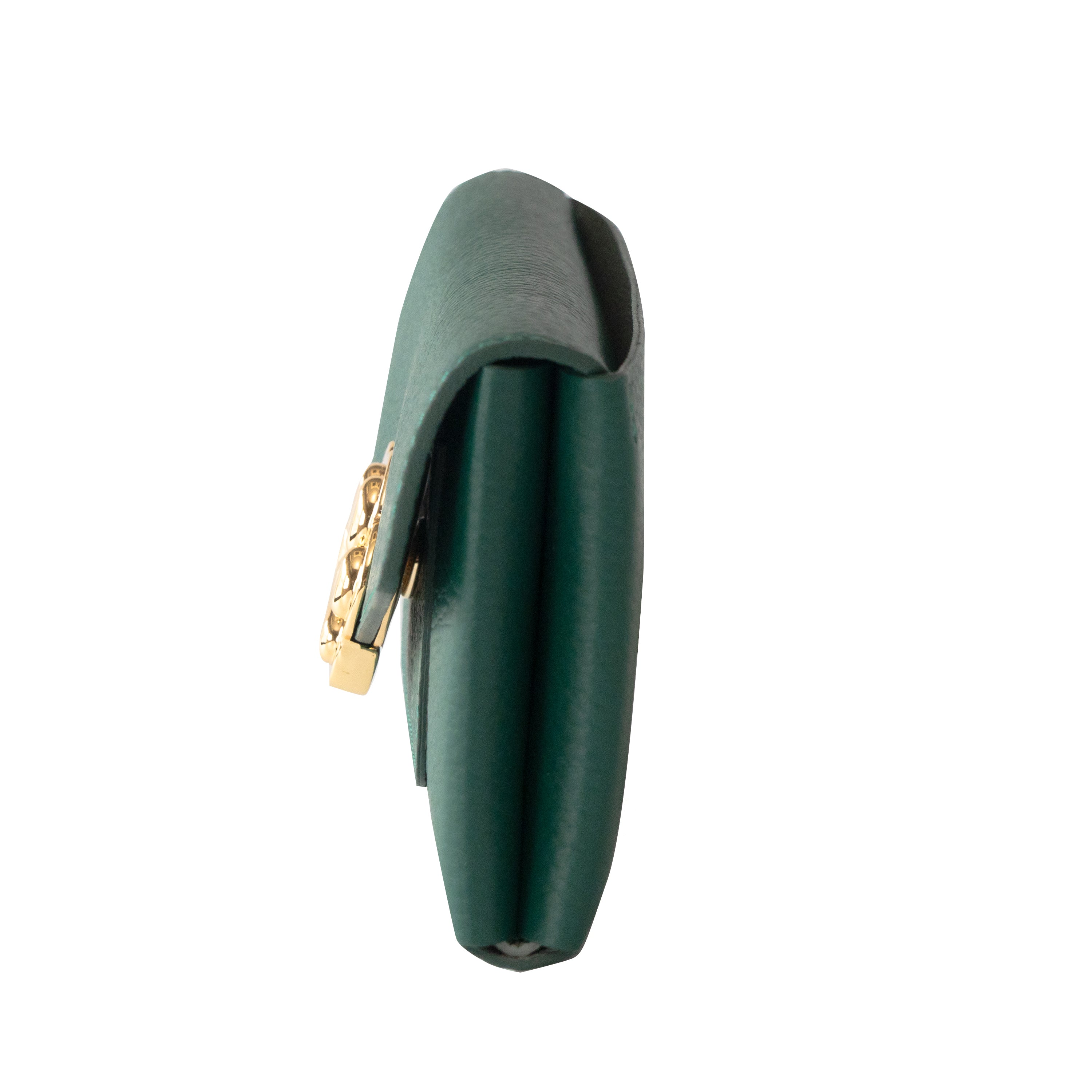 【受注販売:7/24(金)22:00~26(日)】【初回10%OFF】小さなレザーフラップ長財布・ミャウヴェル / エメラルド