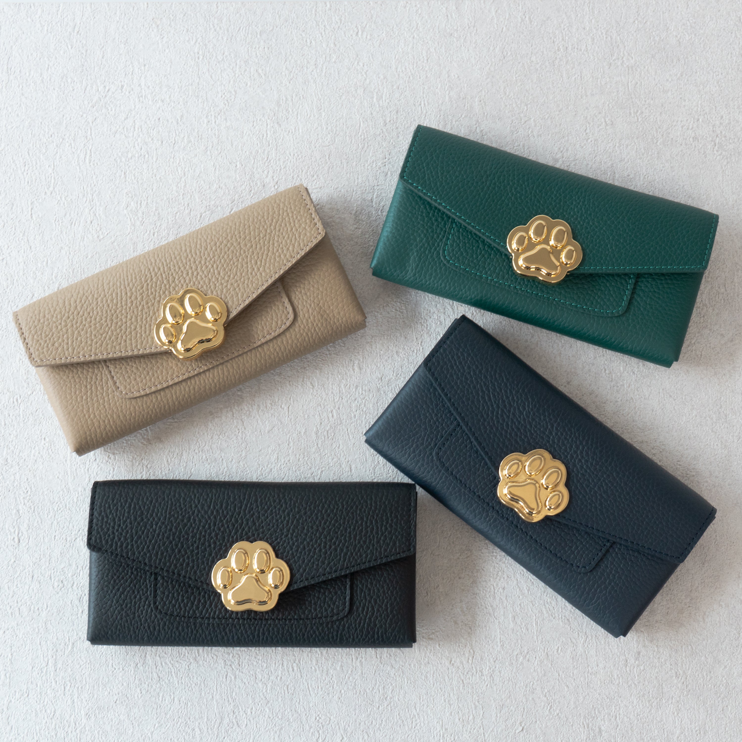 【受注販売:7/24(金)22:00~26(日)】【初回10%OFF】小さなレザーフラップ長財布・ミャウヴェル / ブルーニュイ