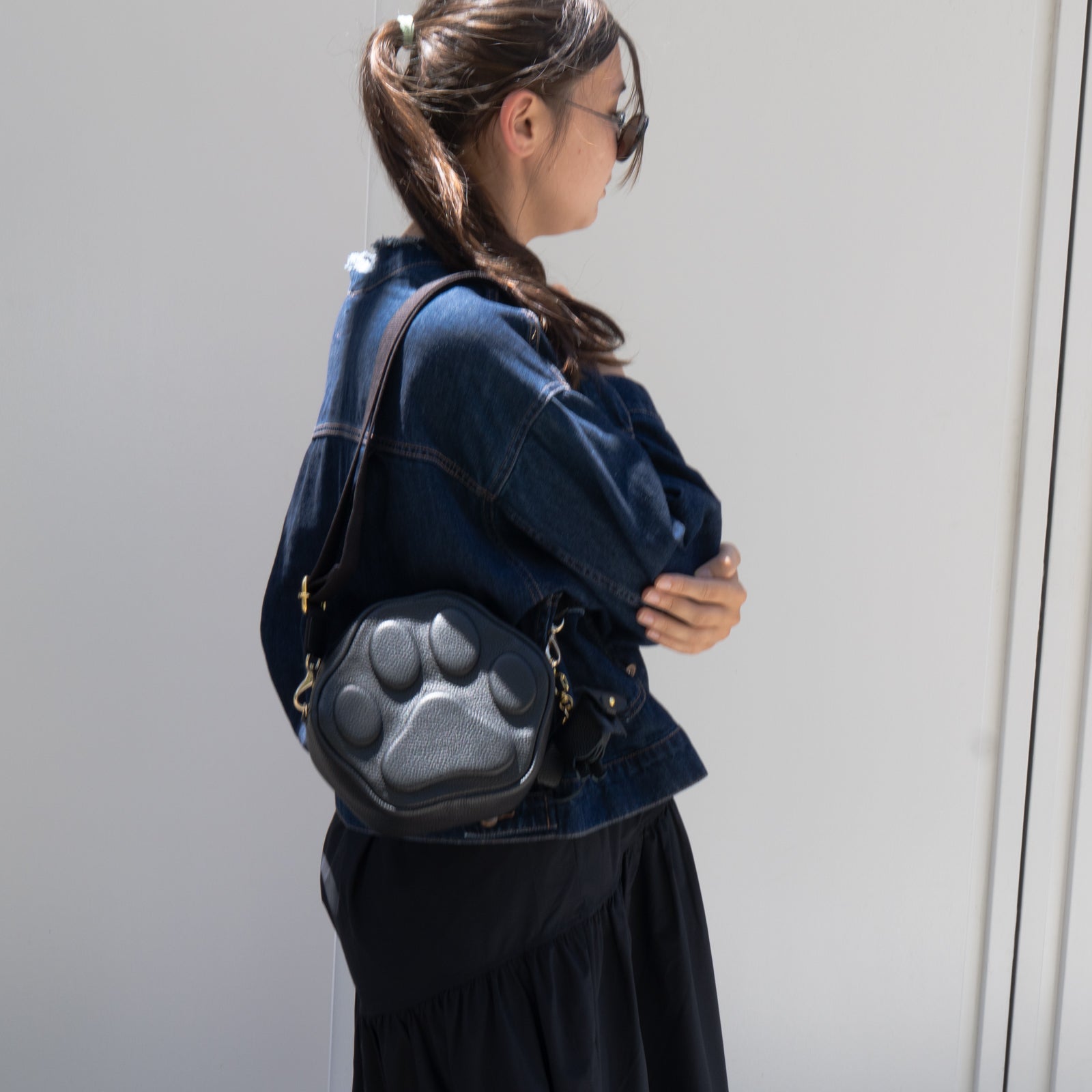 【9/7(日)22:00~ 26時間限定販売】【数量限定】PAWポシェット キュイール・マッシュ / ブラック