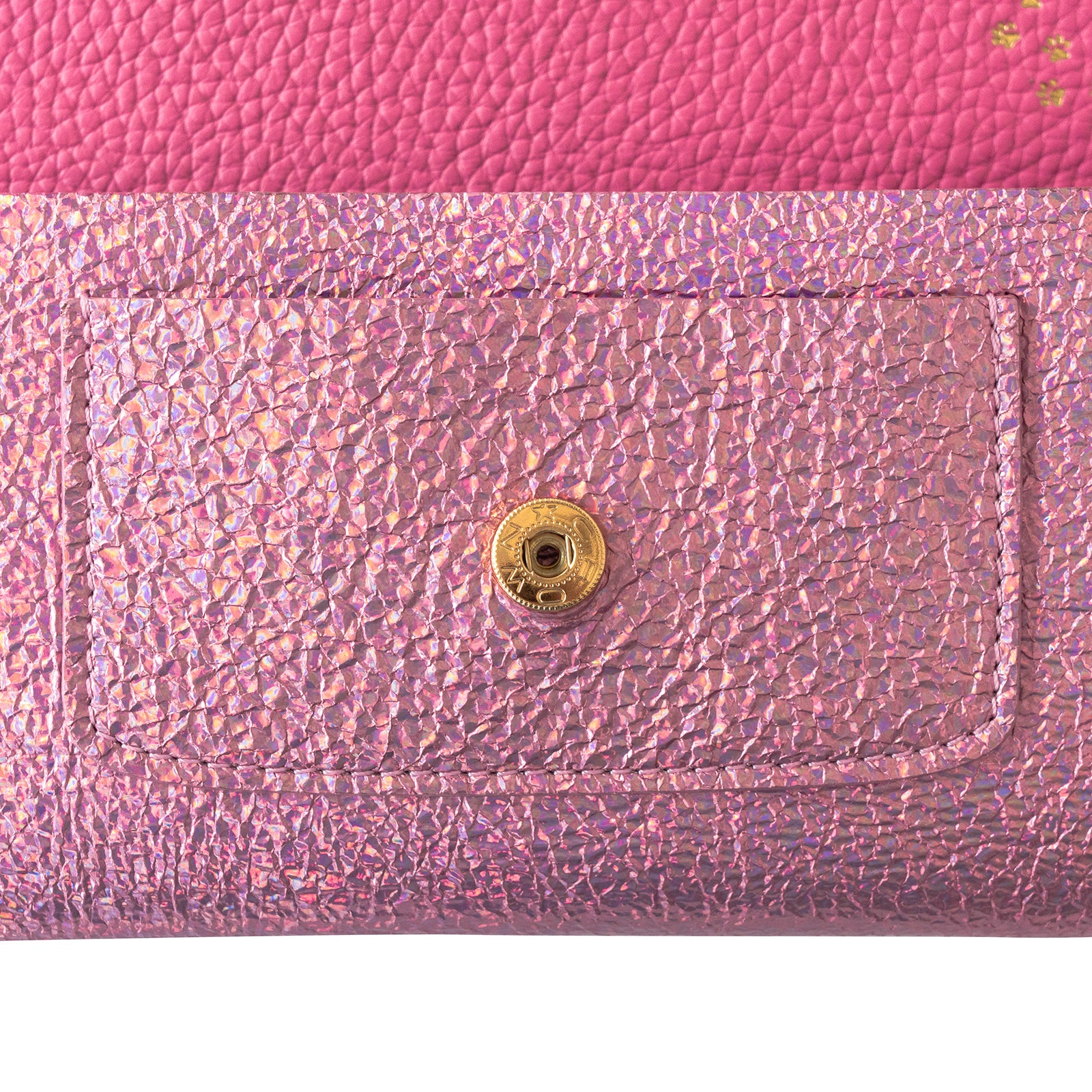 【受注生産:8/21(金)22:00〜23(日)】小さなレザーフラップ長財布・ミャウヴェル プリズムレザー / オーロラローズ