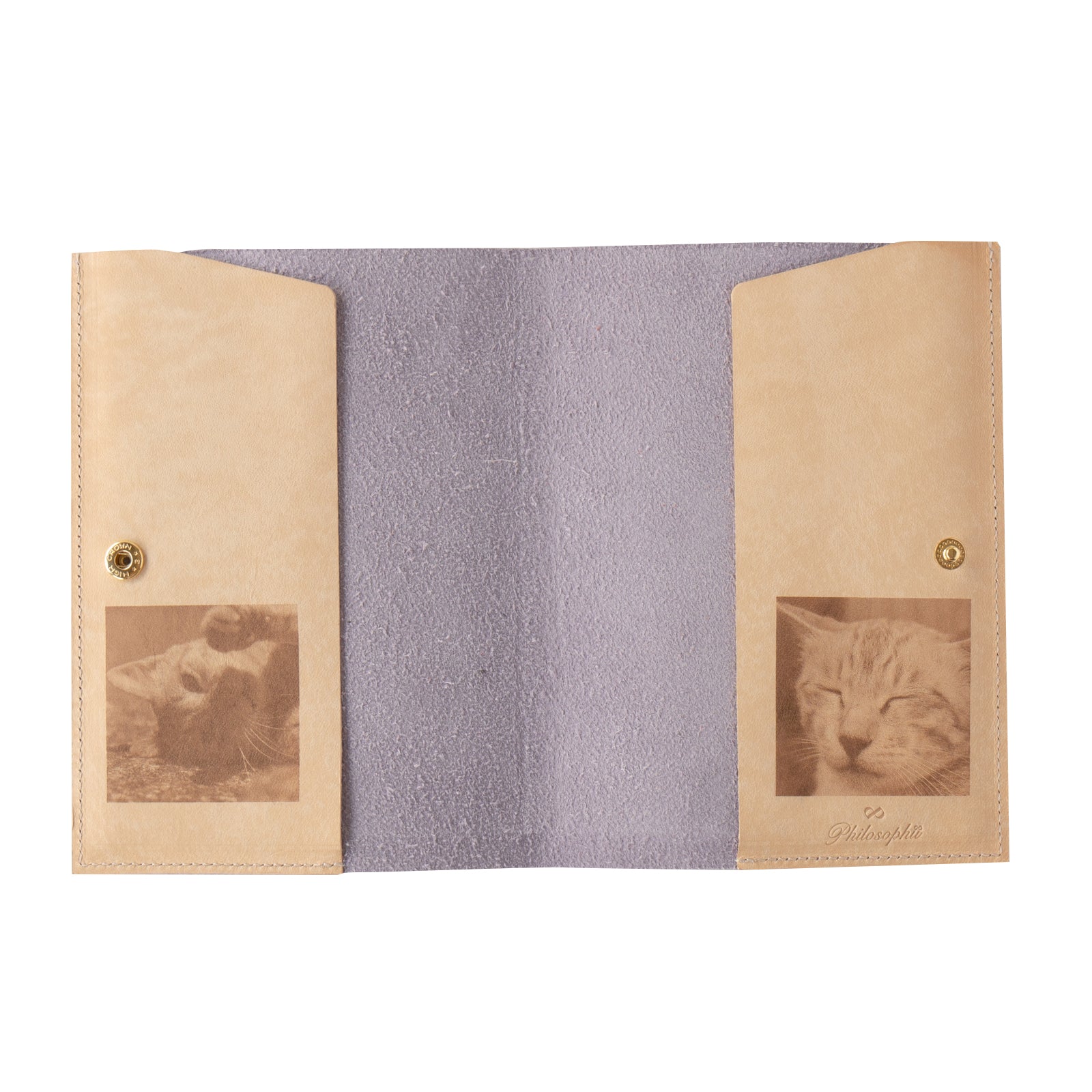 Cat Help Diary Cover Cuir Minerva / Chai