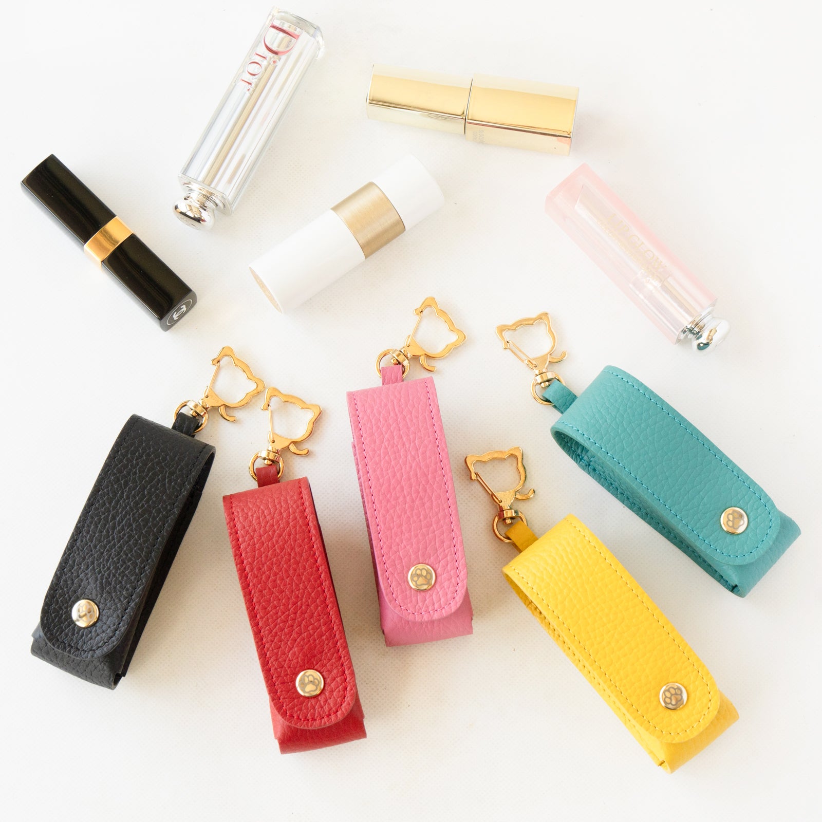 CAT Lip Case (1 piece) Cuir Mache / Rouge