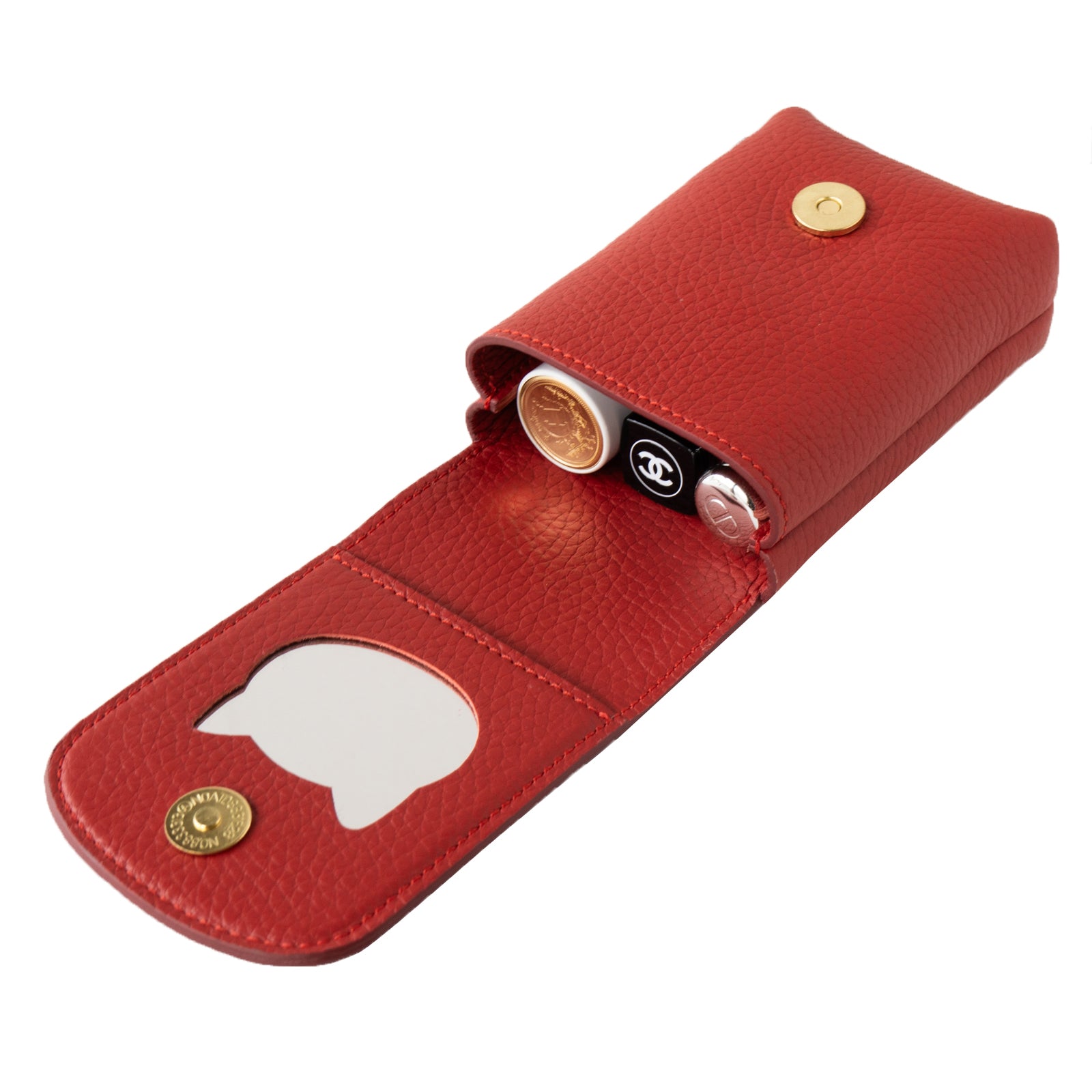CAT Lip Case (3-piece type) Cuir Mache / Rouge