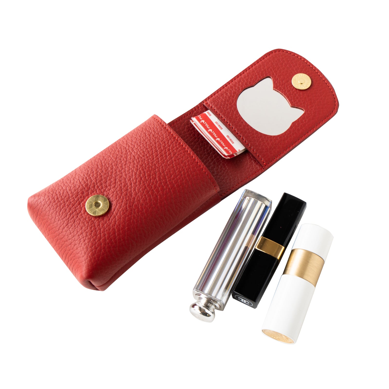 CAT Lip Case (3-piece type) Cuir Mache / Rouge