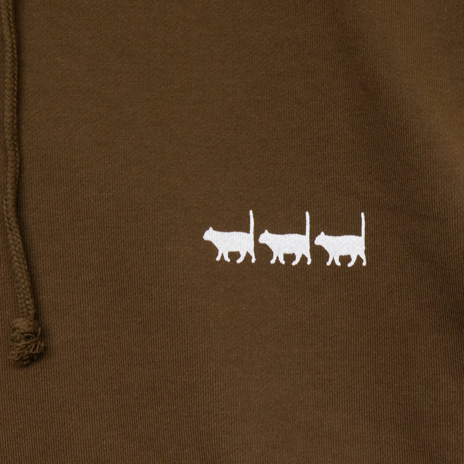 Cat print hoodie / brown