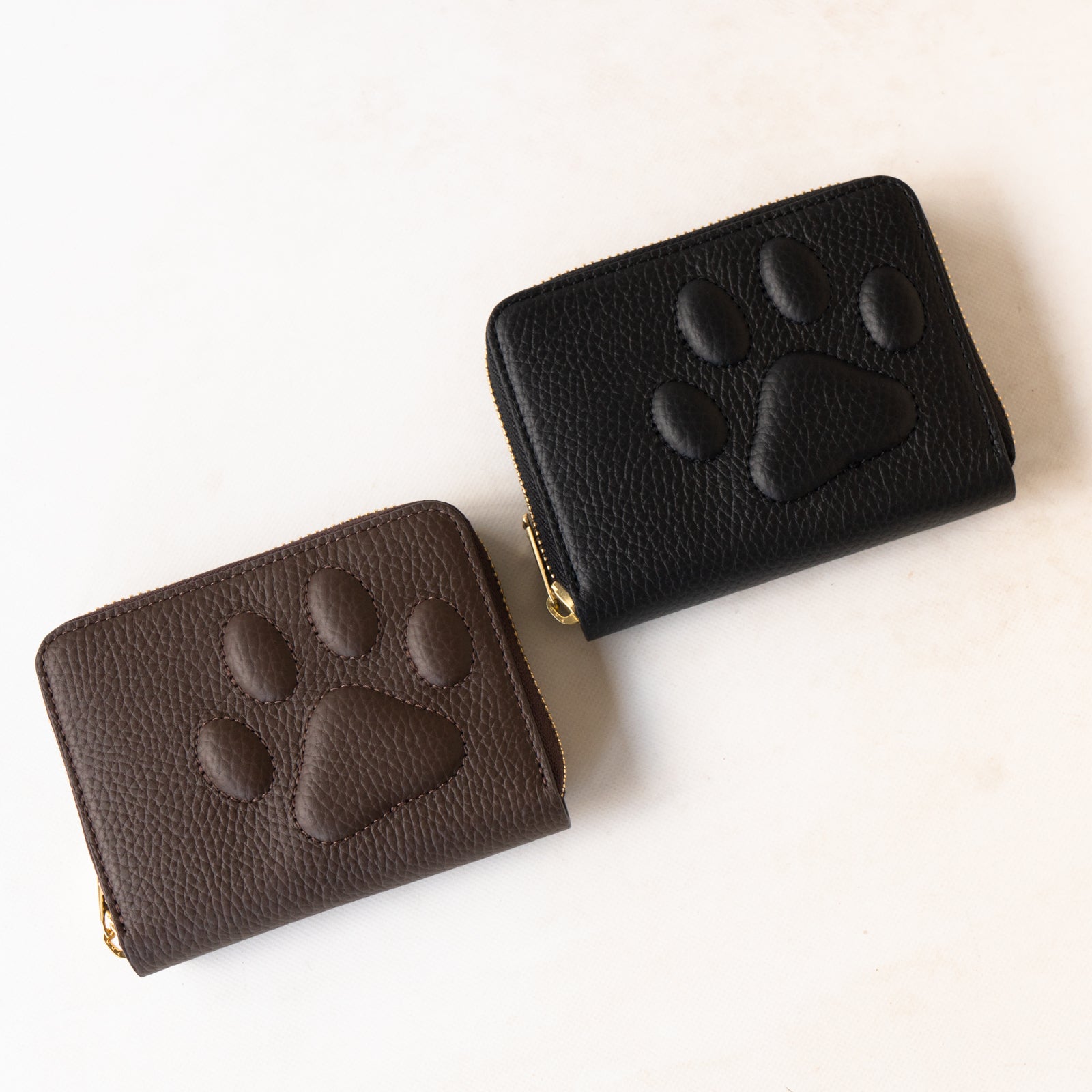 PAWラウンドファスナーミドル財布 キュイール・マッシュ / チョコ