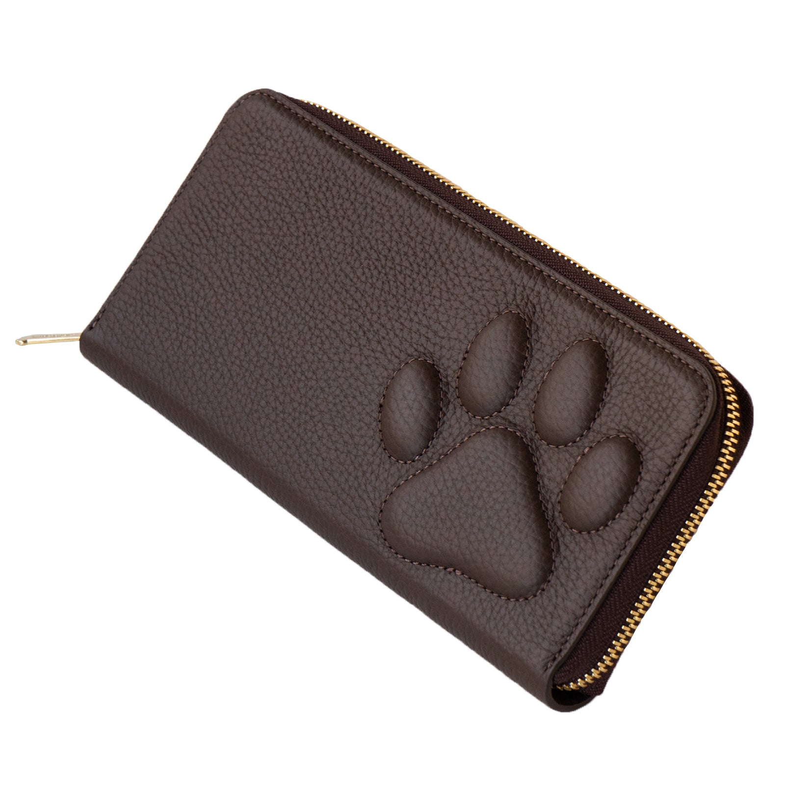 PAWラウンドファスナー長財布 キュイール・マッシュ / チョコ