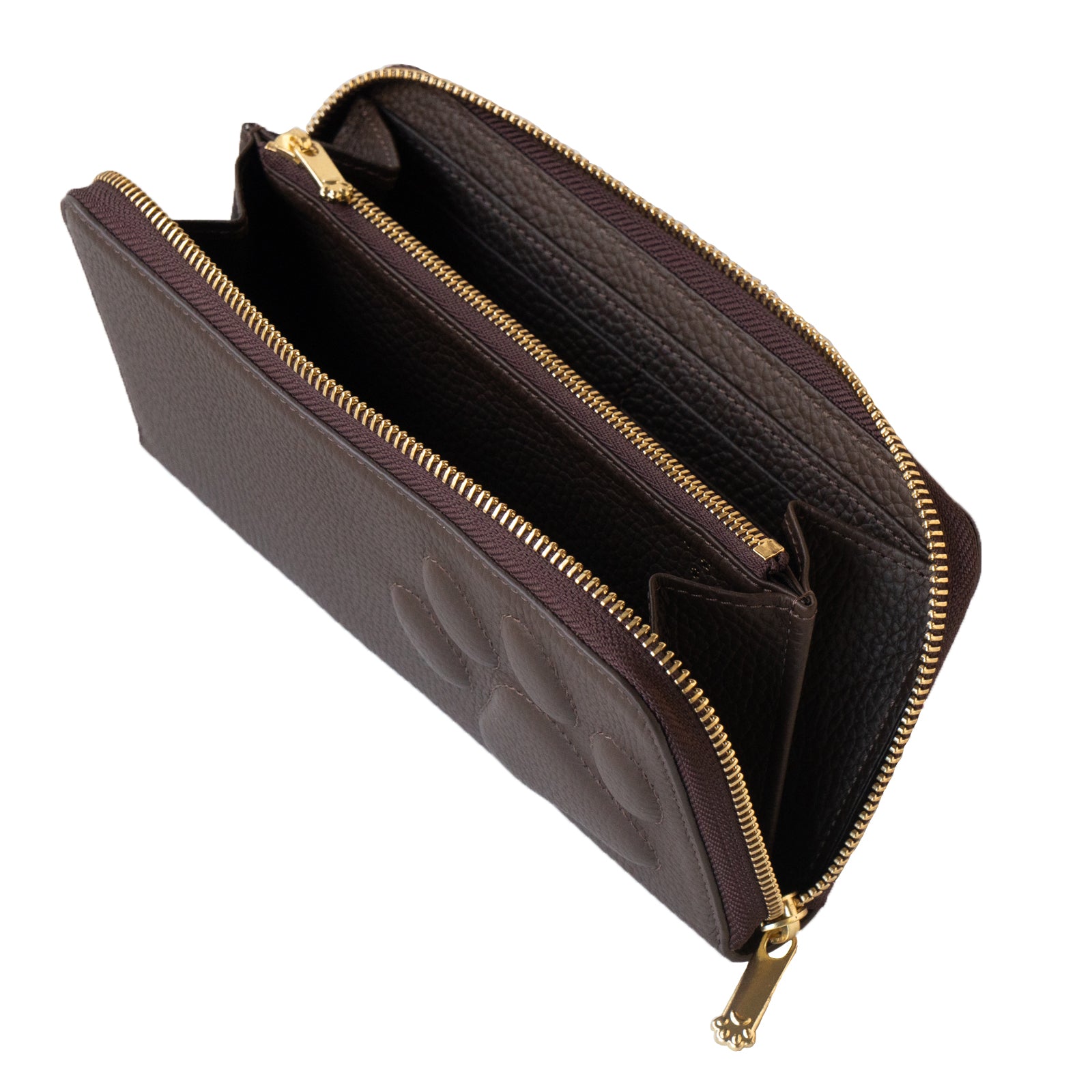 PAWラウンドファスナー長財布 キュイール・マッシュ / チョコ