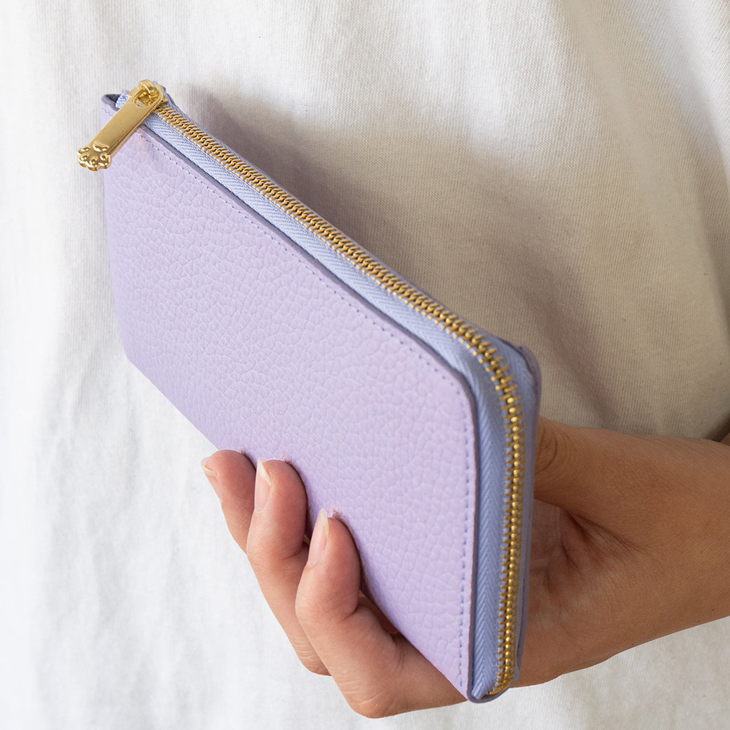Small Zipper Long Wallet - Meowvel ZIP Taurillon Clemence / Guimauve
