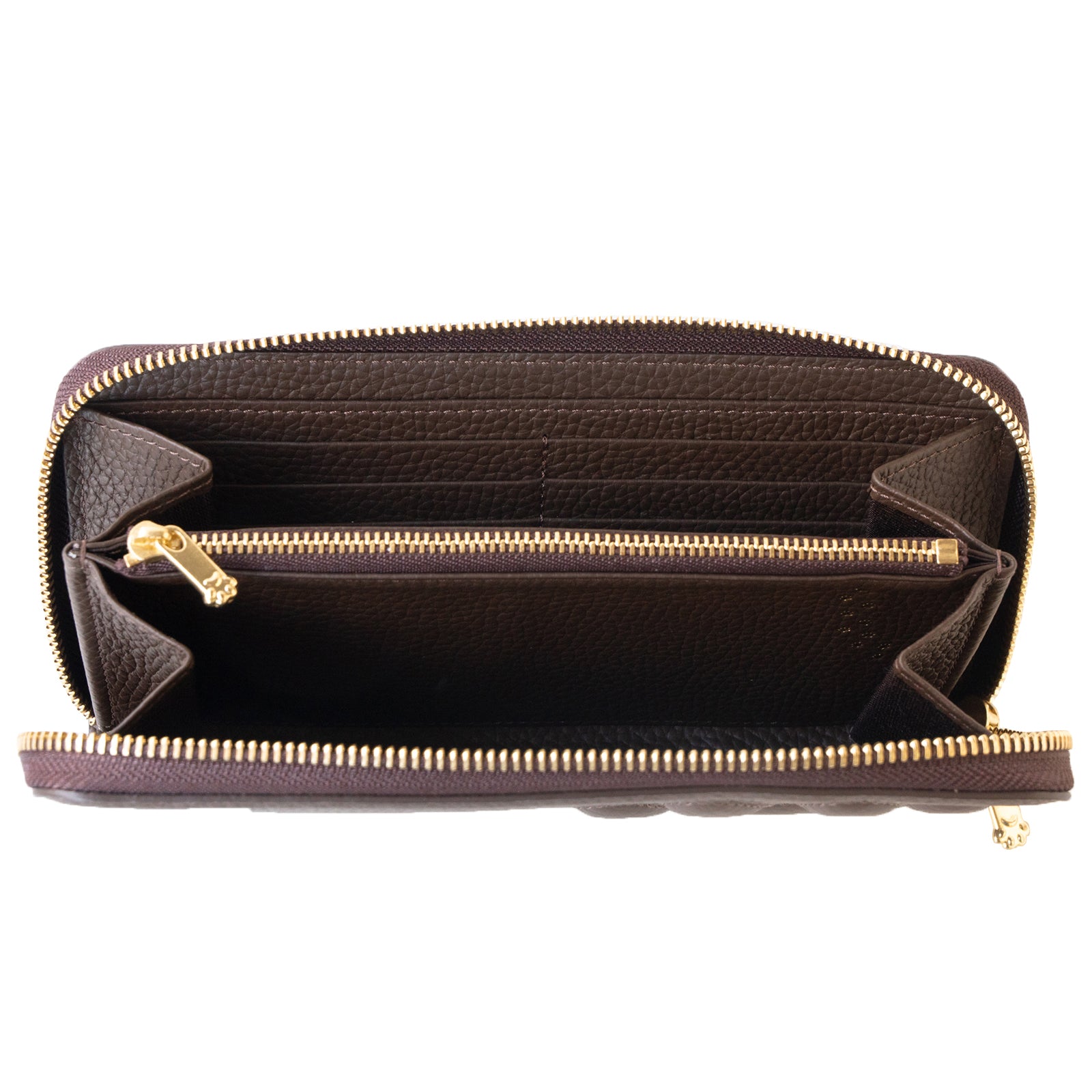 PAWラウンドファスナー長財布 キュイール・マッシュ / チョコ