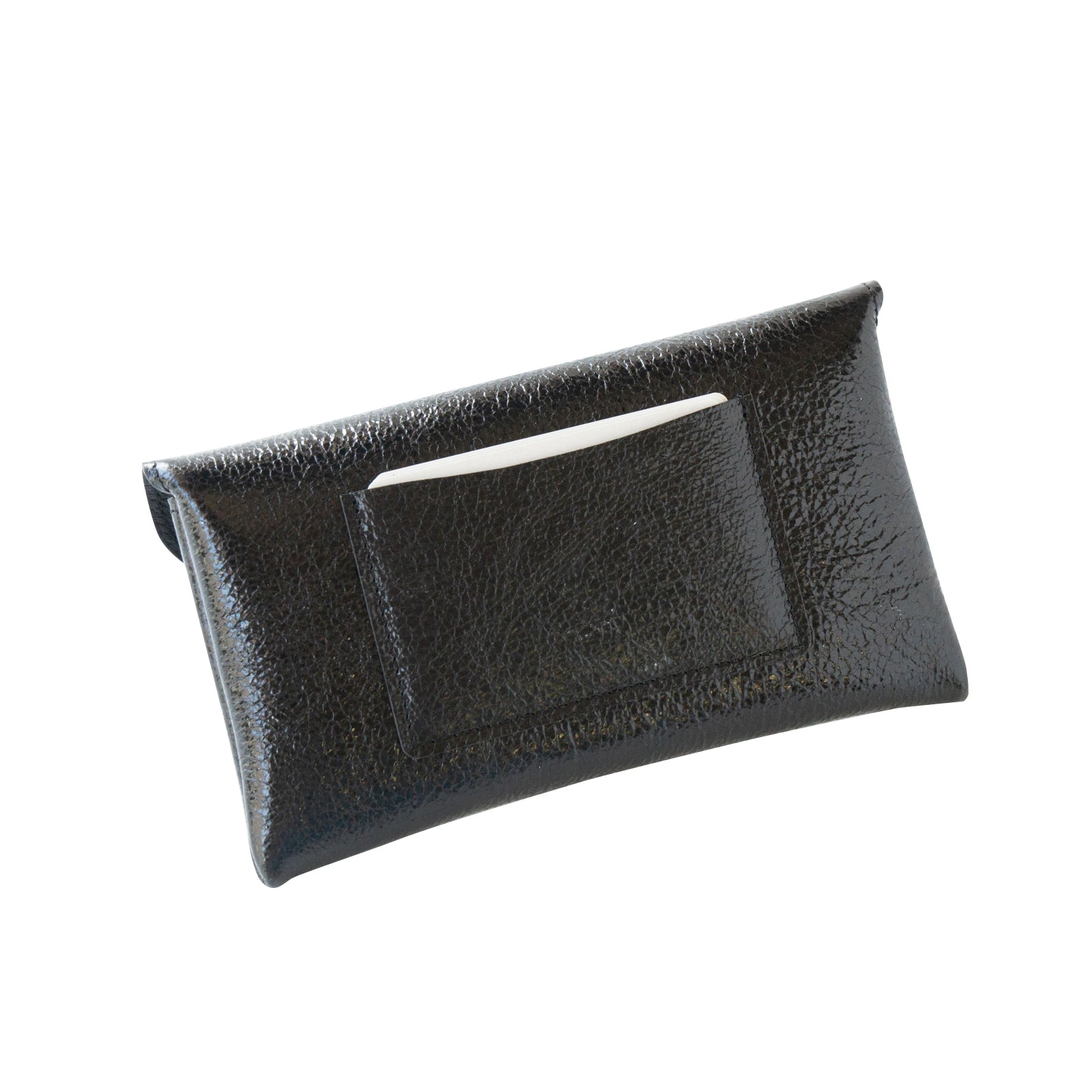 【おつとめ品セール】フラップウォレット・フルール ロング (インナーカードケース・背面ポケット付き) プリズムレザー / ブラック