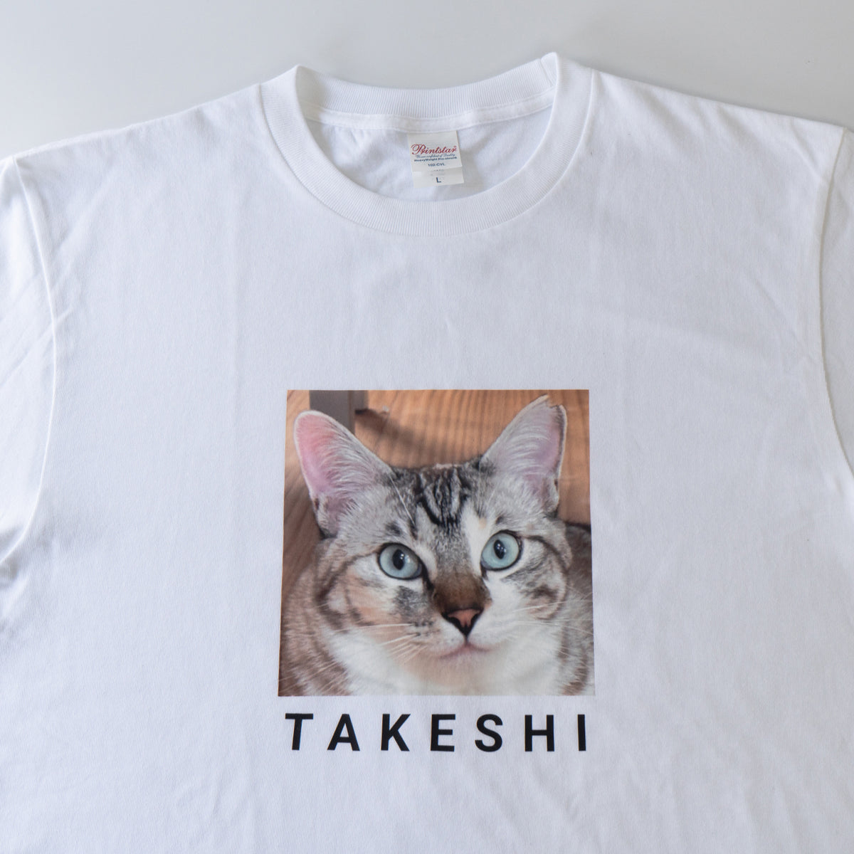 【受注生産:9/25(金)22:00〜27(日)】うちのこプリントロングTシャツ / ホワイト