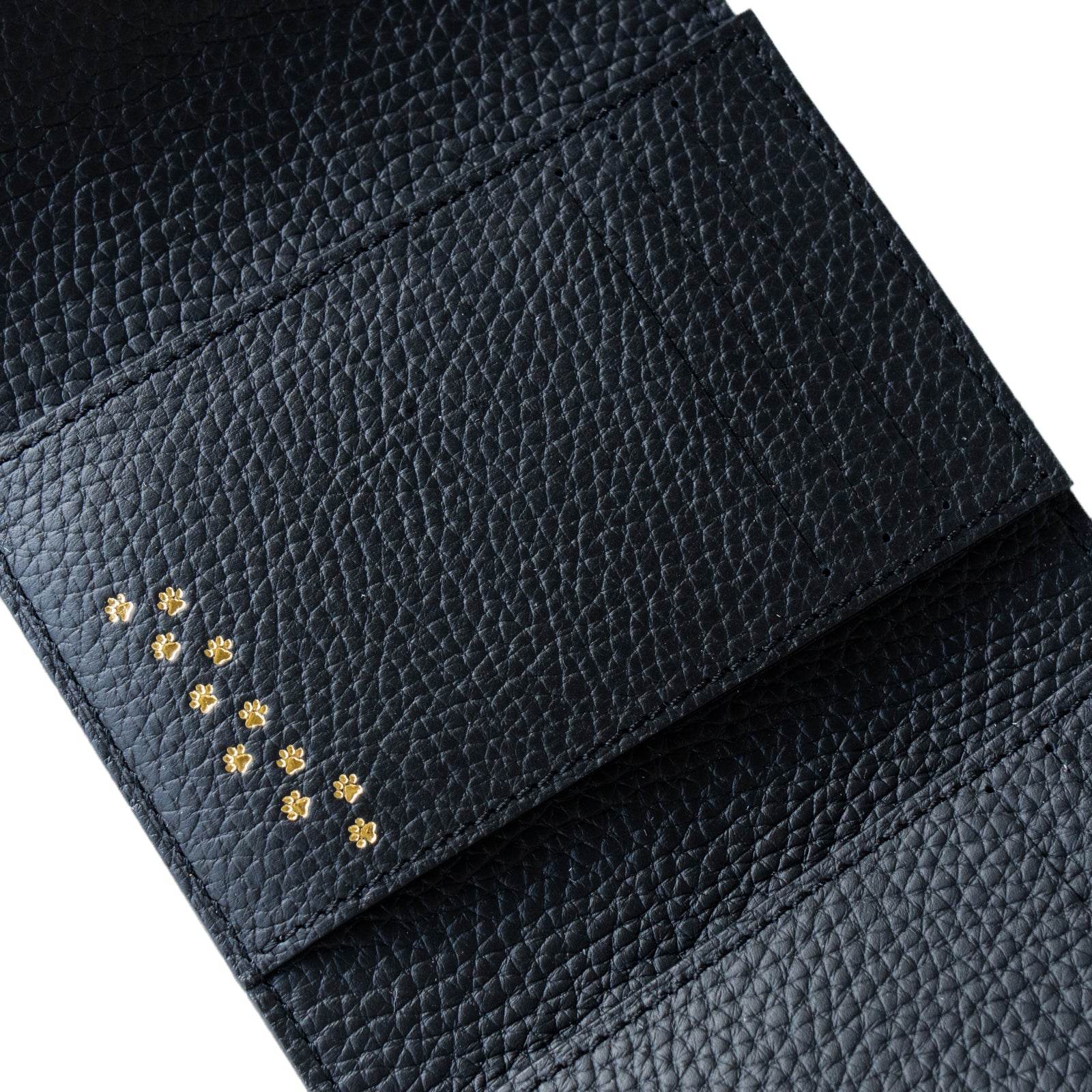N'Apela Grande Cuir Mache Handy Wallet in Black with Gold Hardware