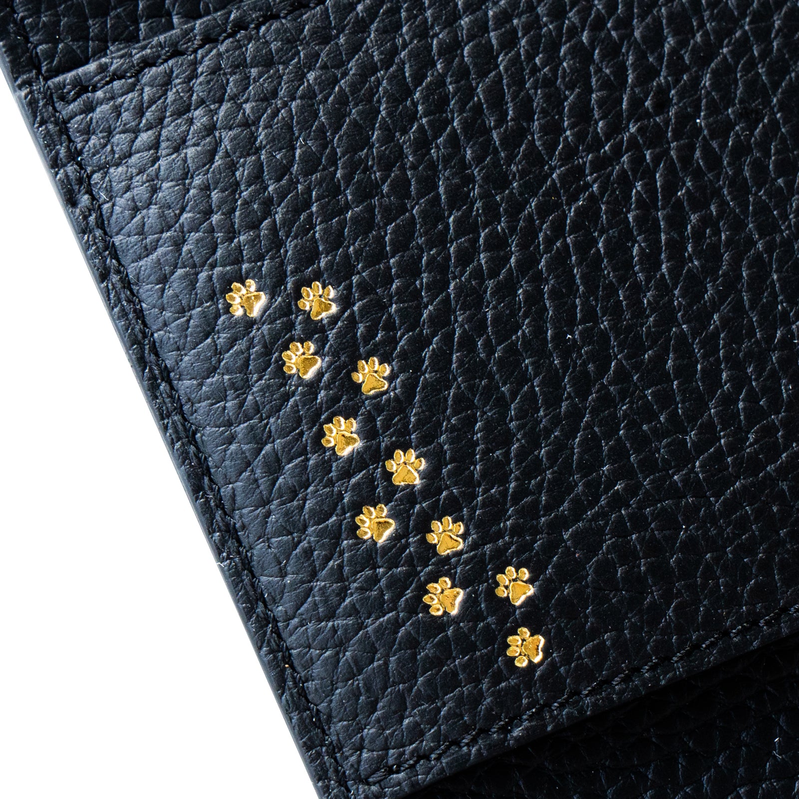 N'Apela Grande Cuir Mache Handy Wallet in Black with Gold Hardware