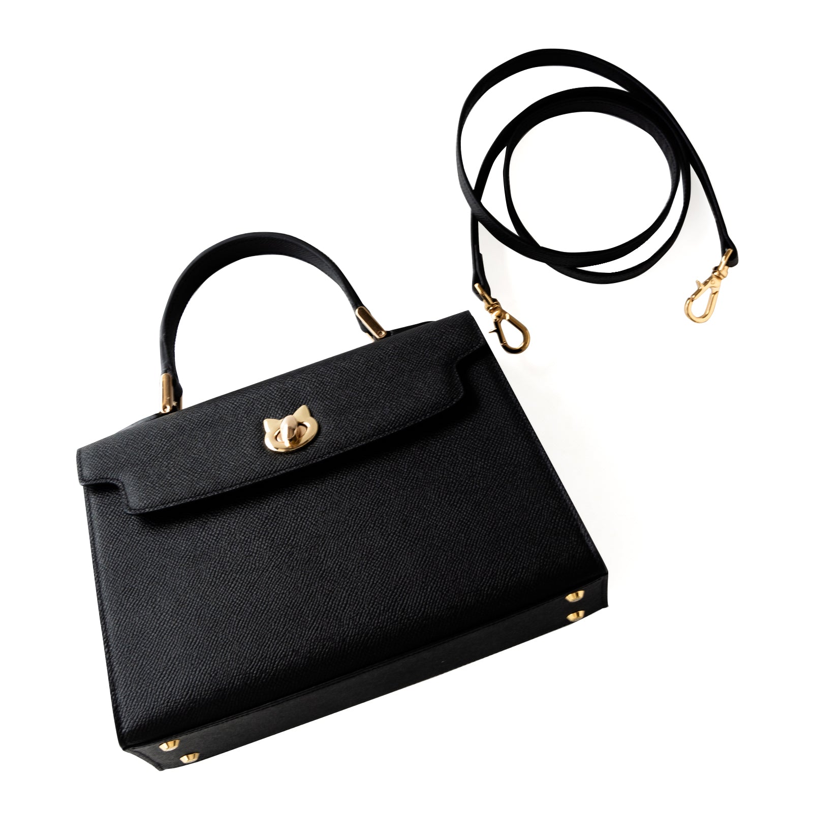 Handbag Nyanpanella 25 Cuir Minerva / Black
