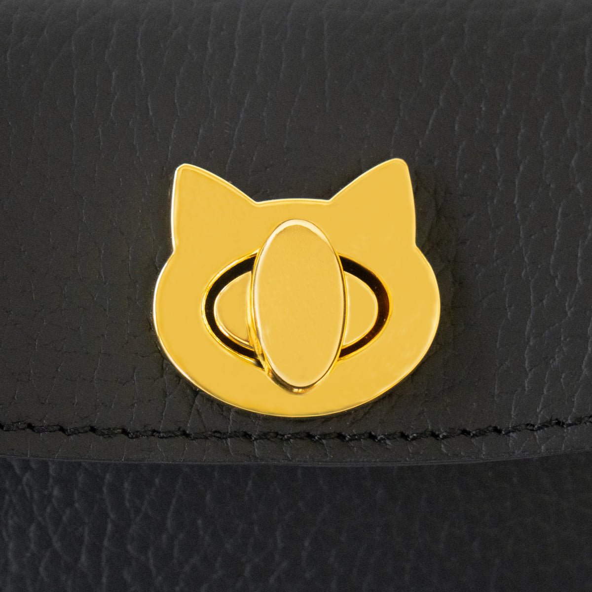 【受注販売:10/9(金)22:00〜13(火)】小さなレザーフラップ長財布・ミャウヴェルロック キュイール・マッシュ / ブラック
