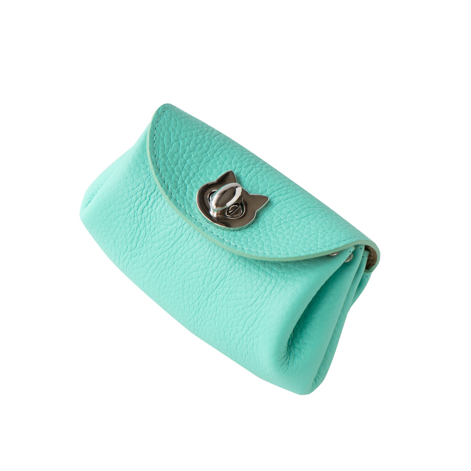 Shell pouch CAT Taurillon Clemence / Tiffany Blue