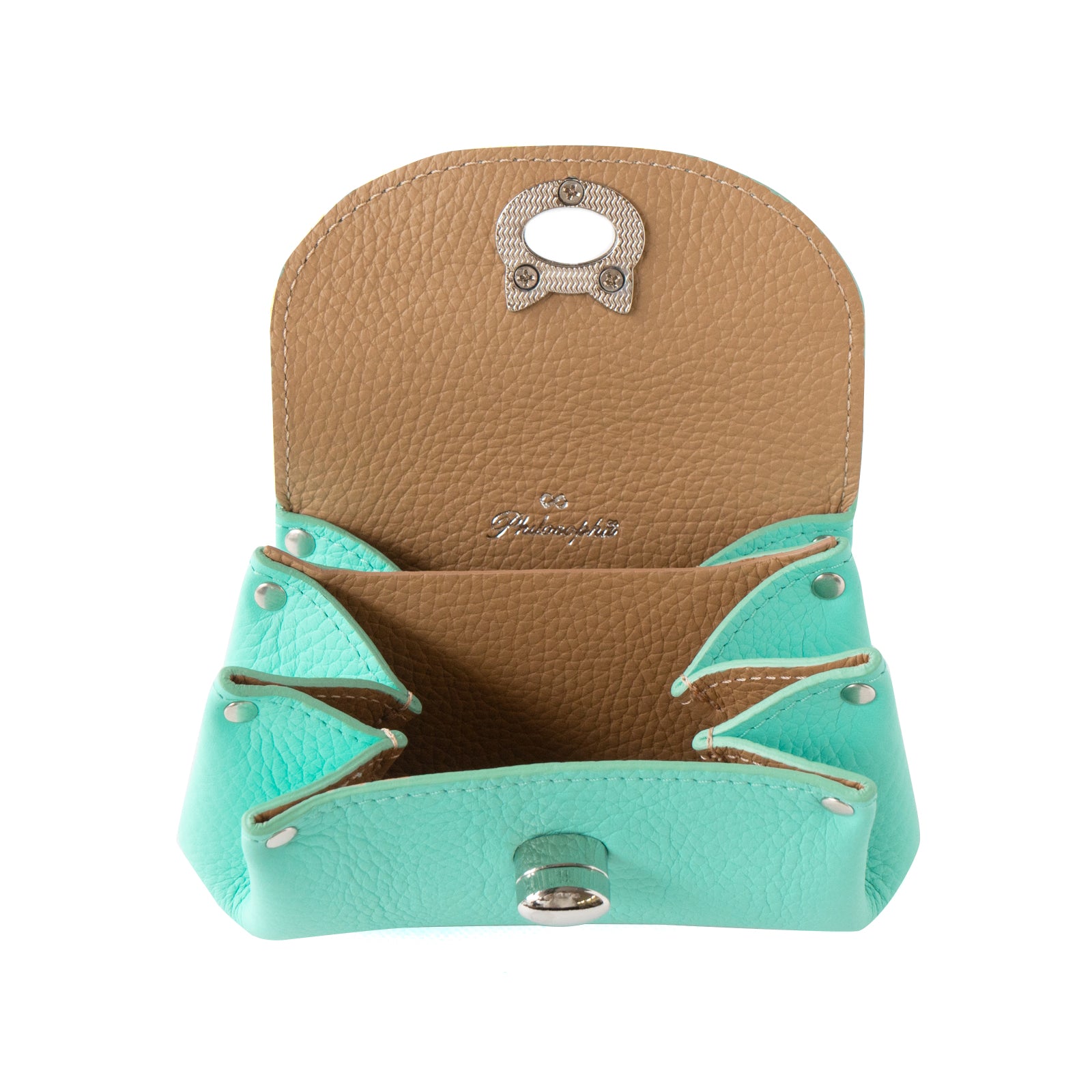 Shell pouch CAT Taurillon Clemence / Tiffany Blue