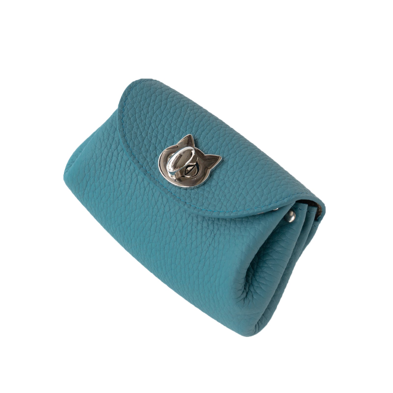 CAT Shell Pouch in Taurillon Clemence / Blue Jean