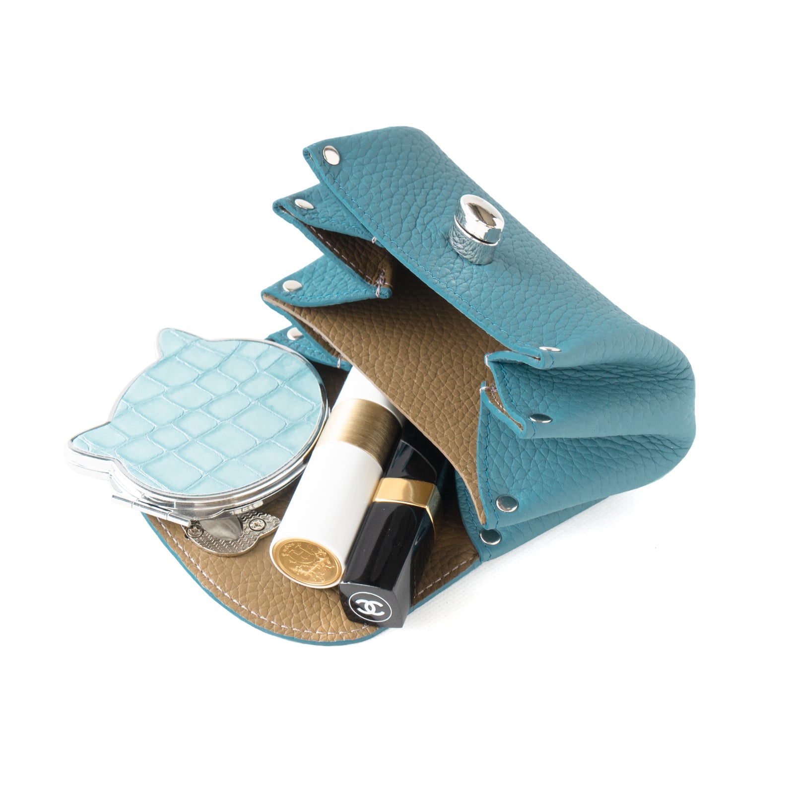 CAT Shell Pouch in Taurillon Clemence / Blue Jean