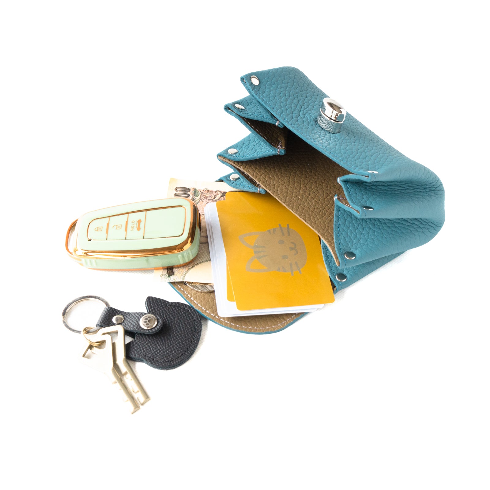 CAT Shell Pouch in Taurillon Clemence / Blue Jean