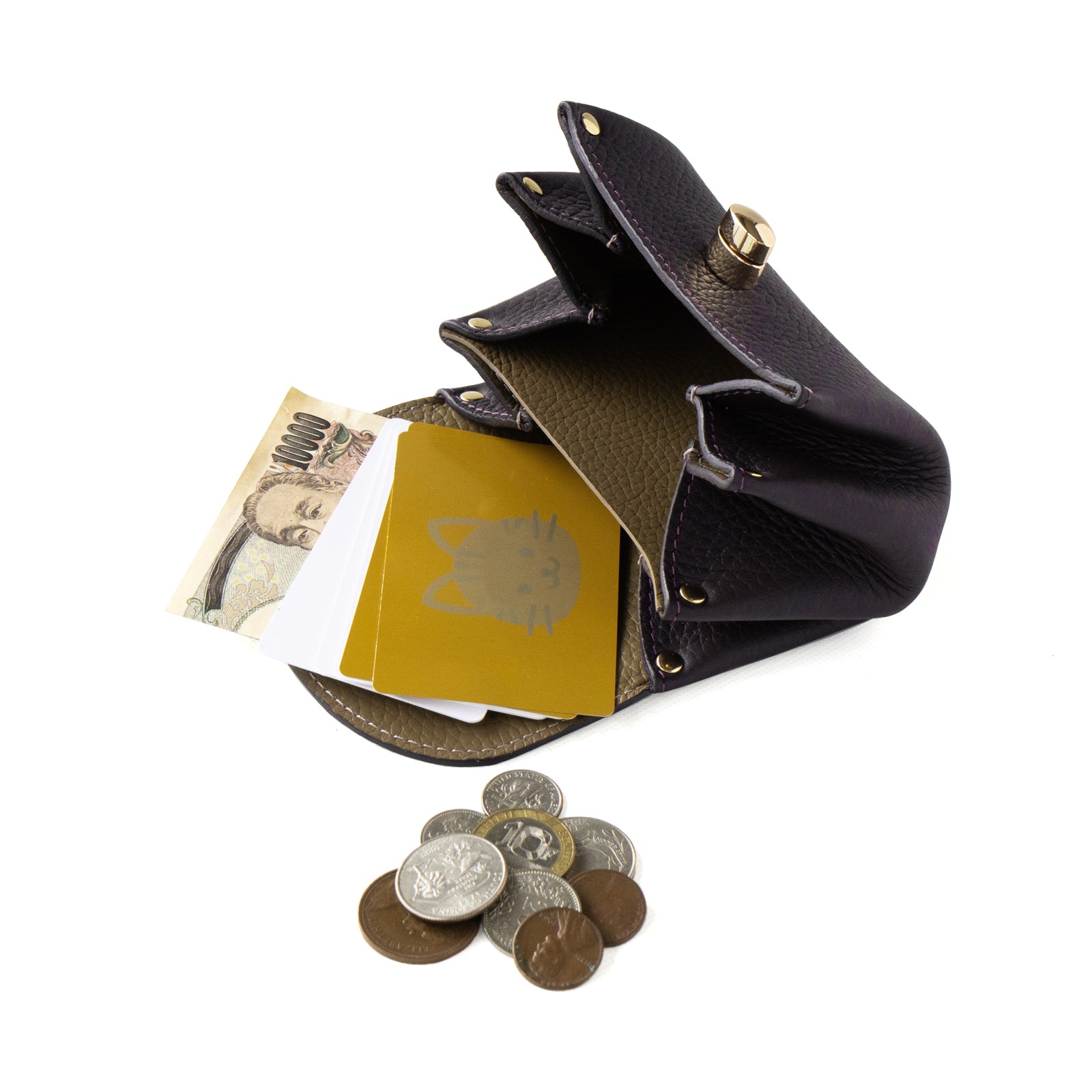 Shell pouch CAT Taurillon Clemence / Raisin