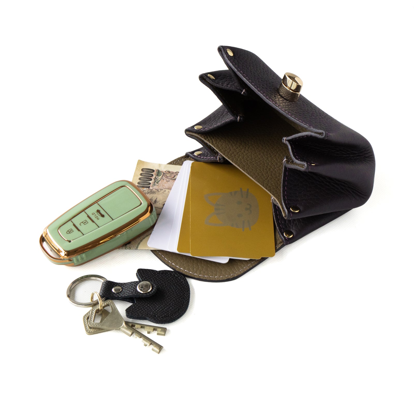 Shell pouch CAT Taurillon Clemence / Raisin