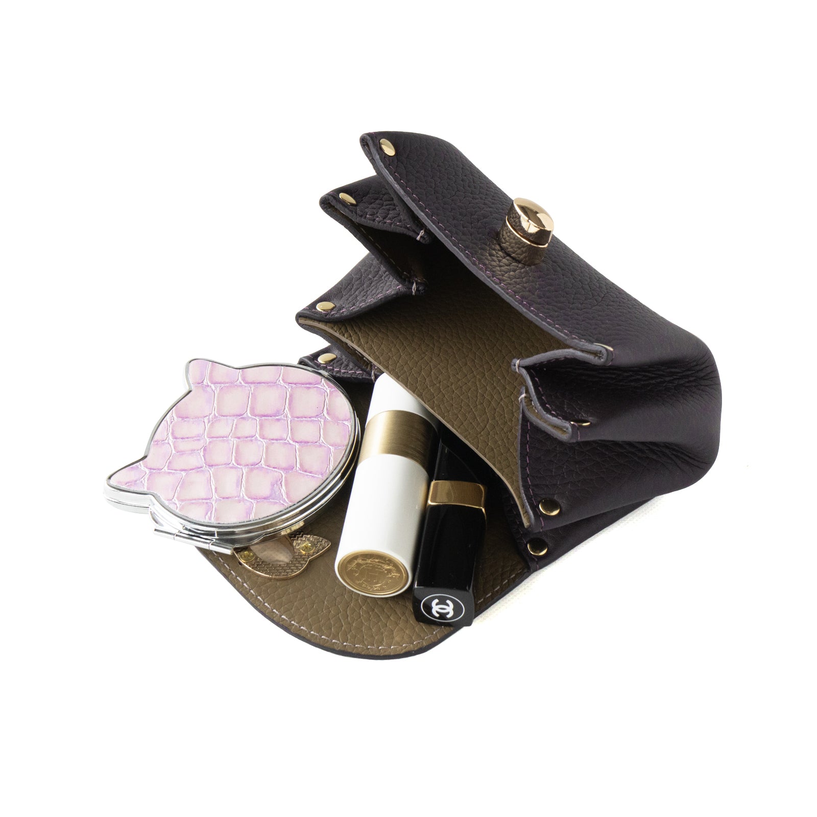 Shell pouch CAT Taurillon Clemence / Raisin