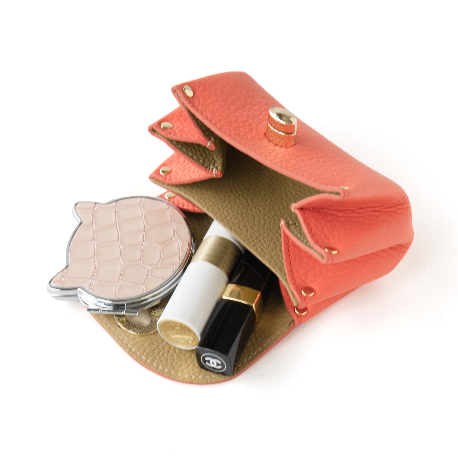 CAT Shell Pouch Taurillon Clemence / Rose Jaipur